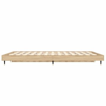 furnicato Bett Bettgestell Sonoma-Eiche 135x190 cm Holzwerkstoff