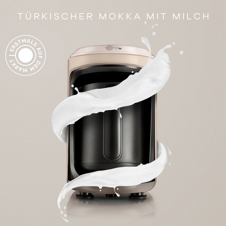 Karaca Mokkamaschine Karaca Hatir Hüps für türkischen Mokka Beige Mokkamaschine mit Kaffeemaschinen Milch