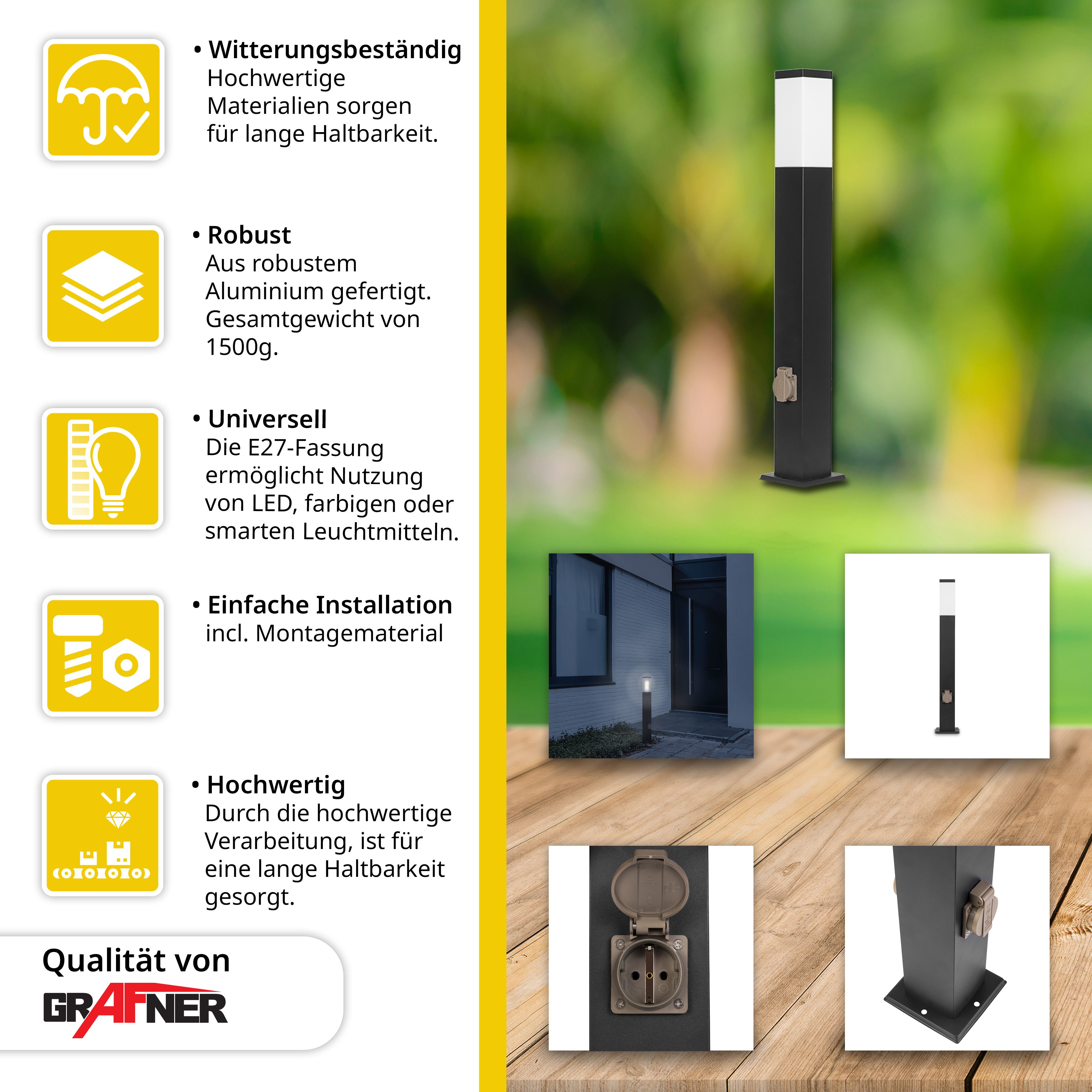Grafner Gartenleuchte Wegleuchte Standleuchte 80 cm günstig online kaufen