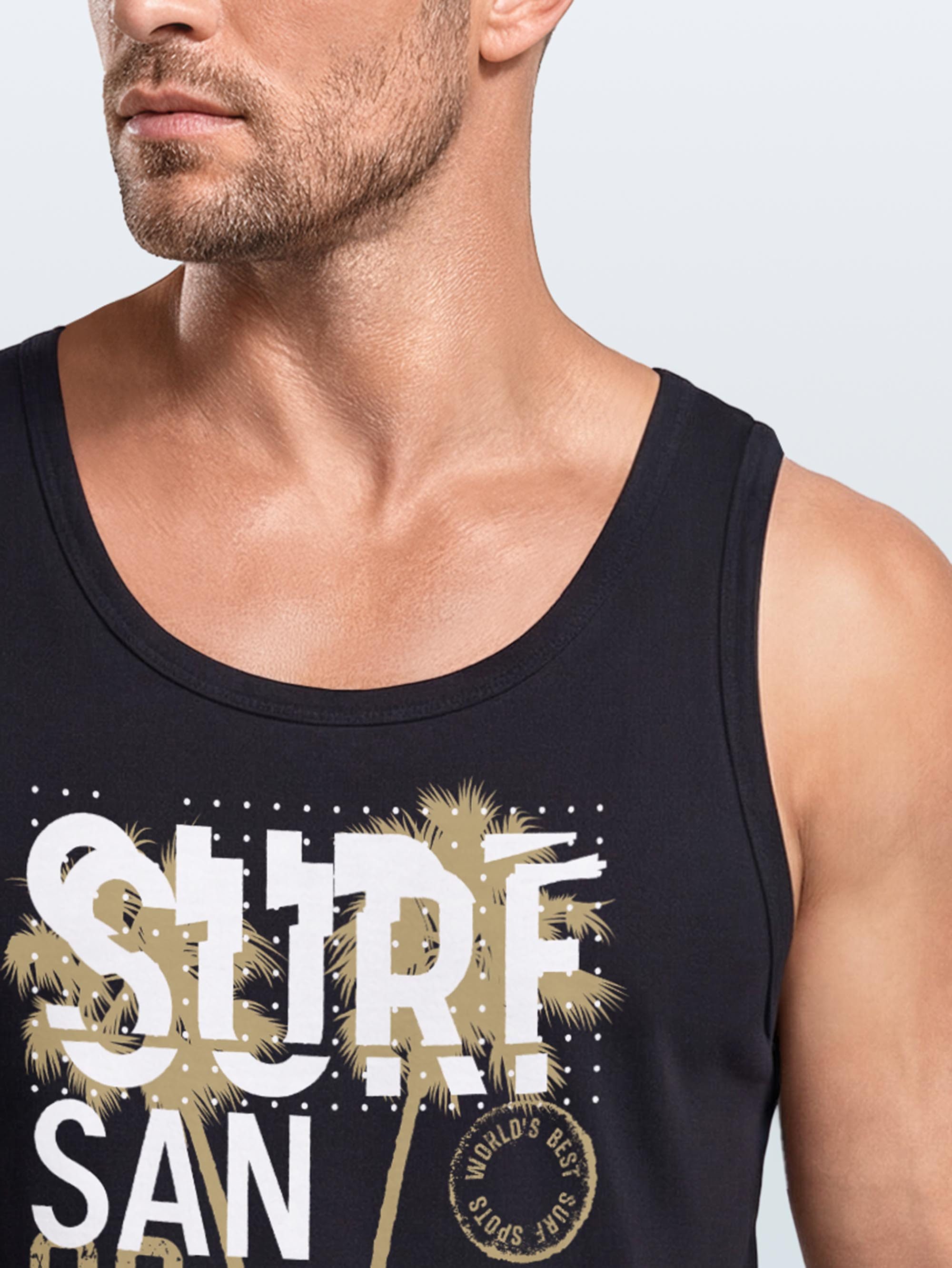 Neverless Tanktop Herren Tank-Top Surf Design San Diego Palmen Beach Strand Sommer mit Print