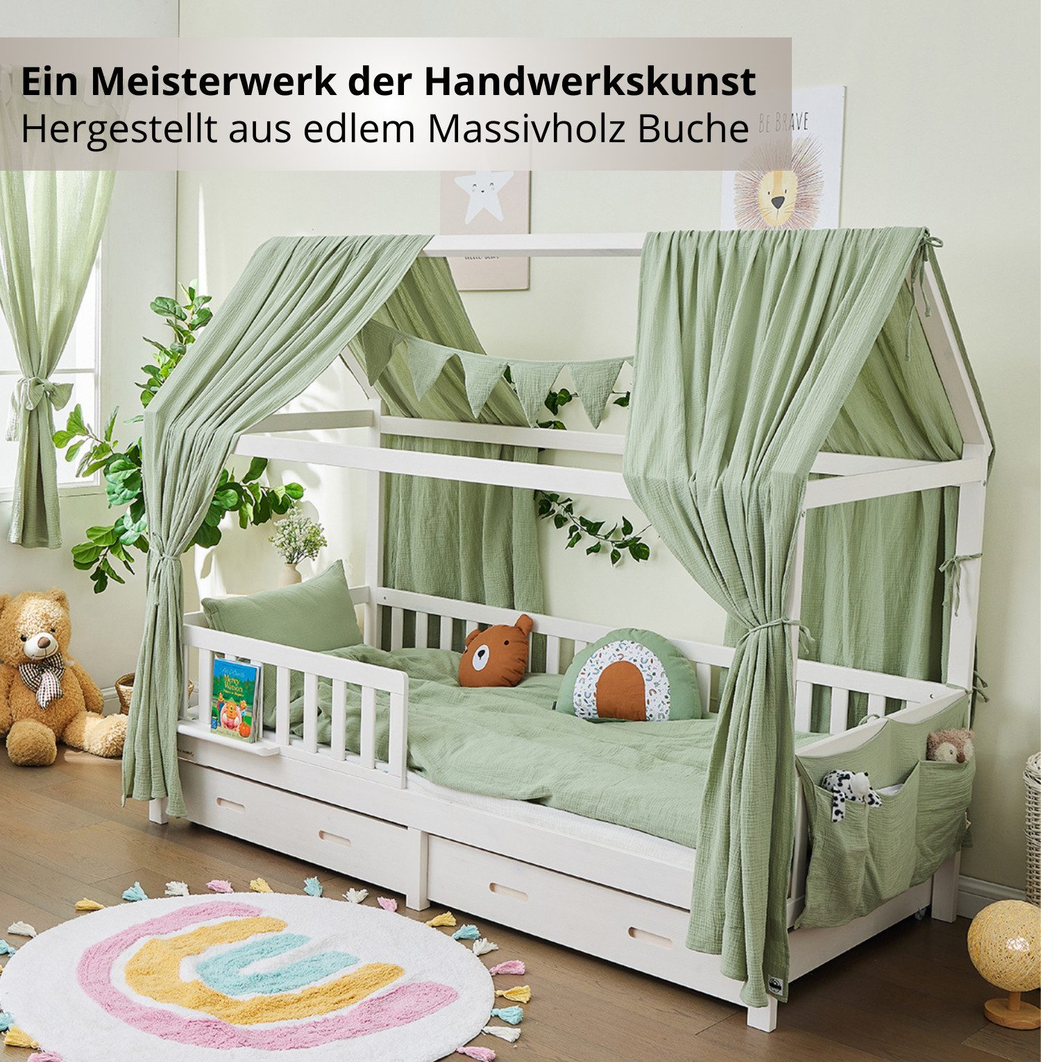 Alavya Home® Hausbett CLOUD aus Buche FSC® 100% zertifiziert KOMPLETT SET m günstig online kaufen