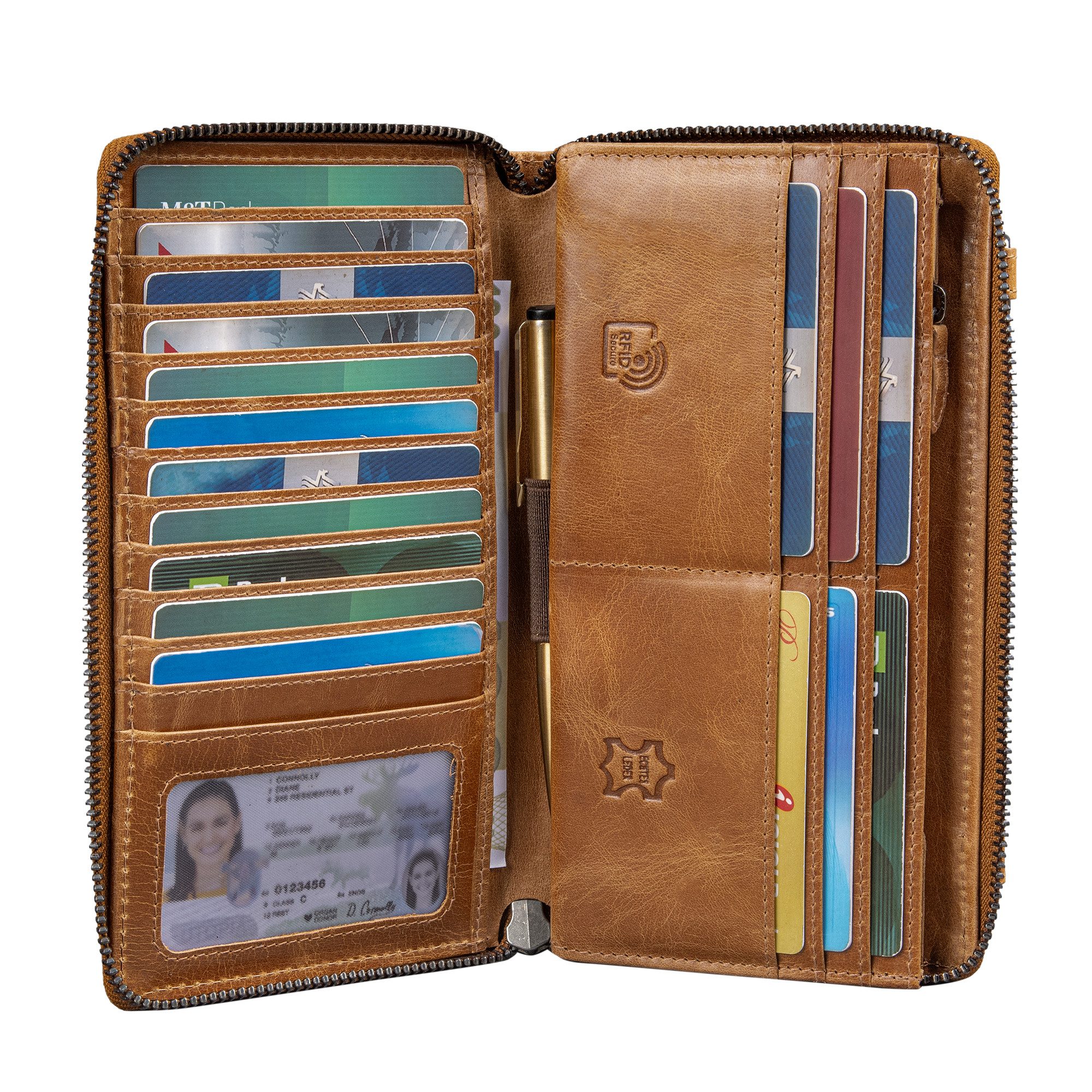STILORD Handtasche "Marigold" 3-in-1 Echtleder Geldbörse Handytasche Umhängetasche Damen