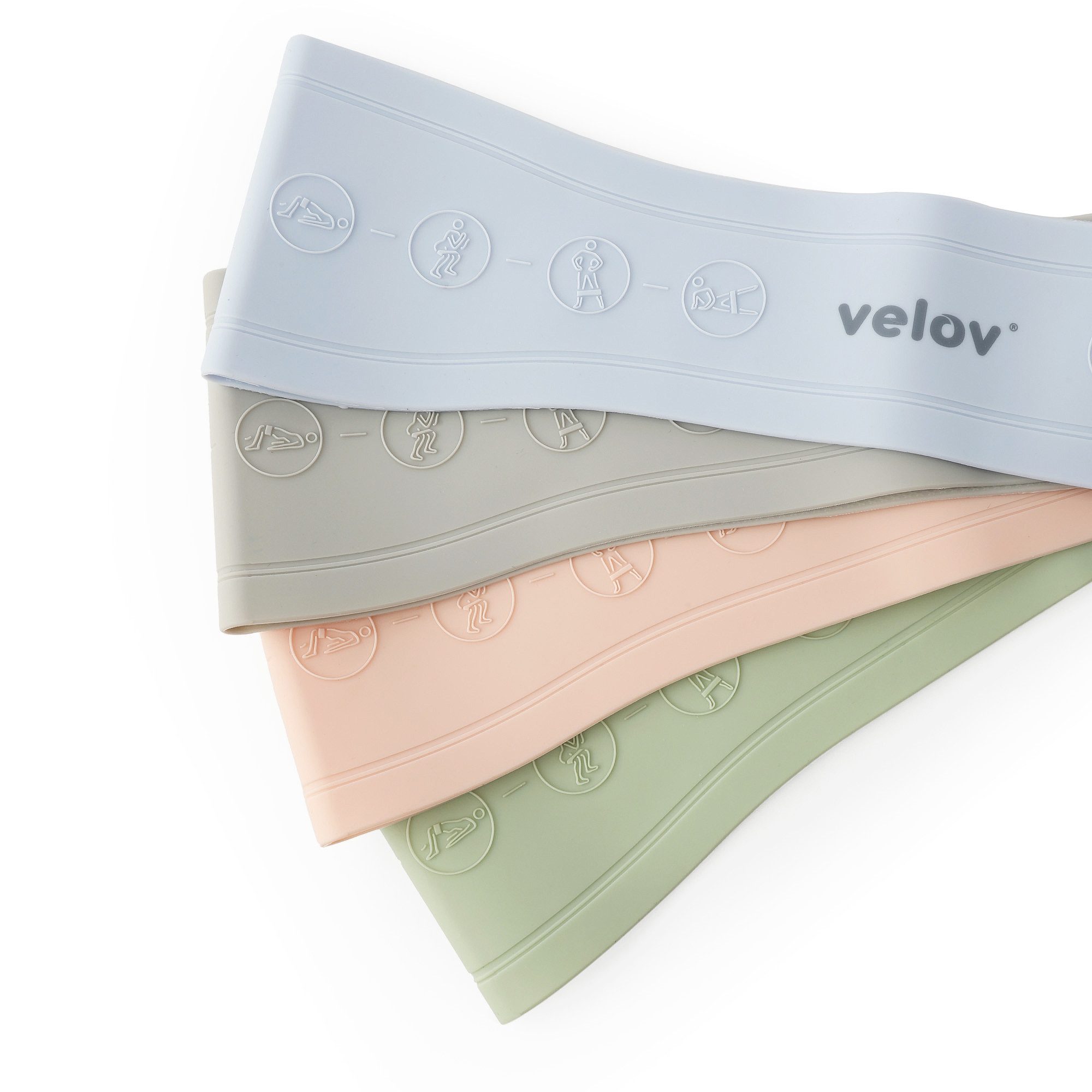 velov Trainingsbänder Resistenzbänder Set aus Silikon Widerstandsbänder Fitnessbänder, mit 4 Stufen 7-23kg Klimmzugband