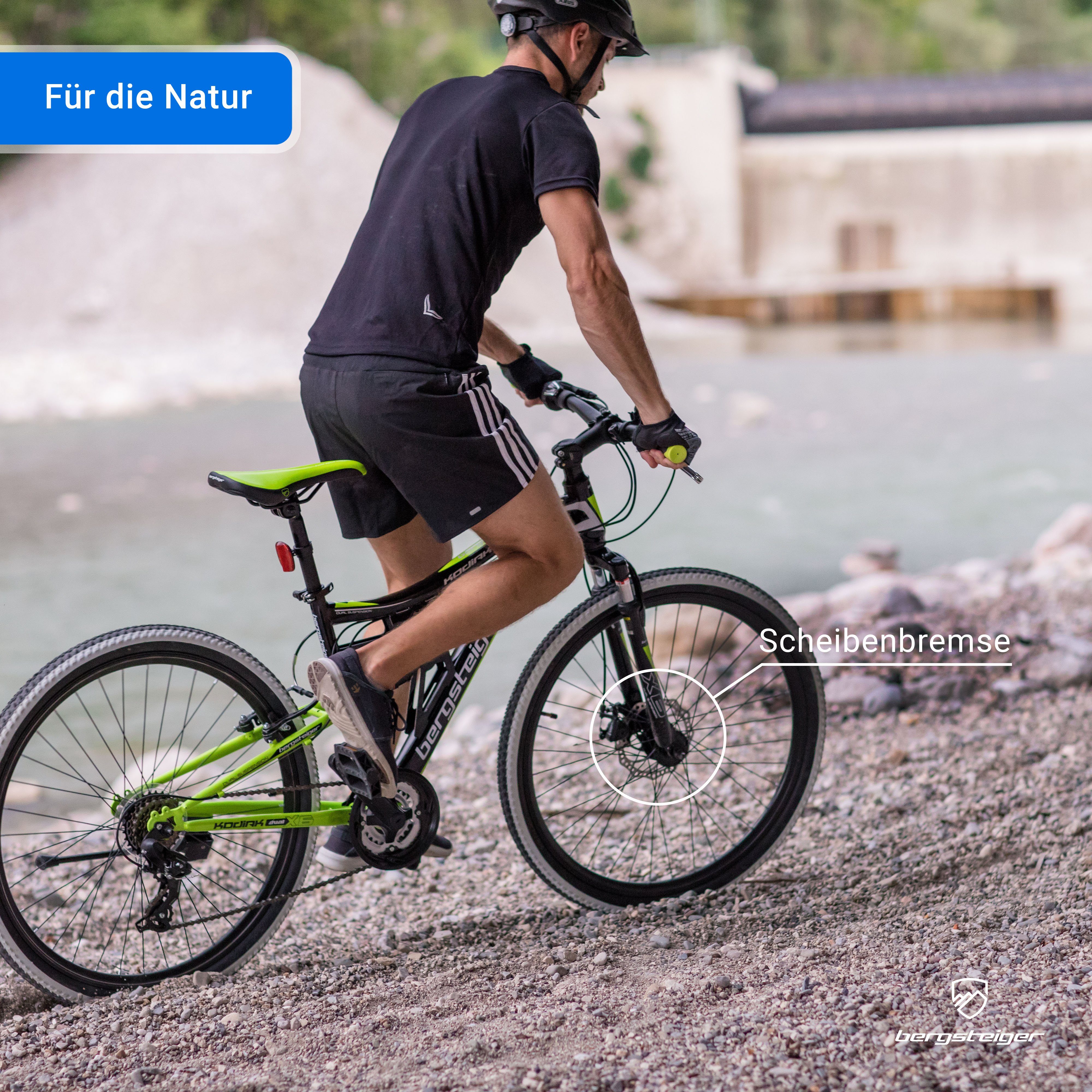 bergsteiger Mountainbike Kodiak 26, 29 Zoll Mountainbike, geeignet ab 150 cm, Damen, Herren, 21 Gang Shimano Tourney RD-TY300 Schaltwerk, Kettenschaltung, V-Bre – Bild 3 von 5