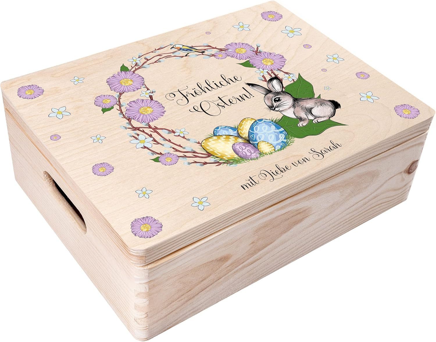 Creative Deco Holzkiste Ostern Deko Ostergeschenke, Natur 40 x 30 x 14 cm