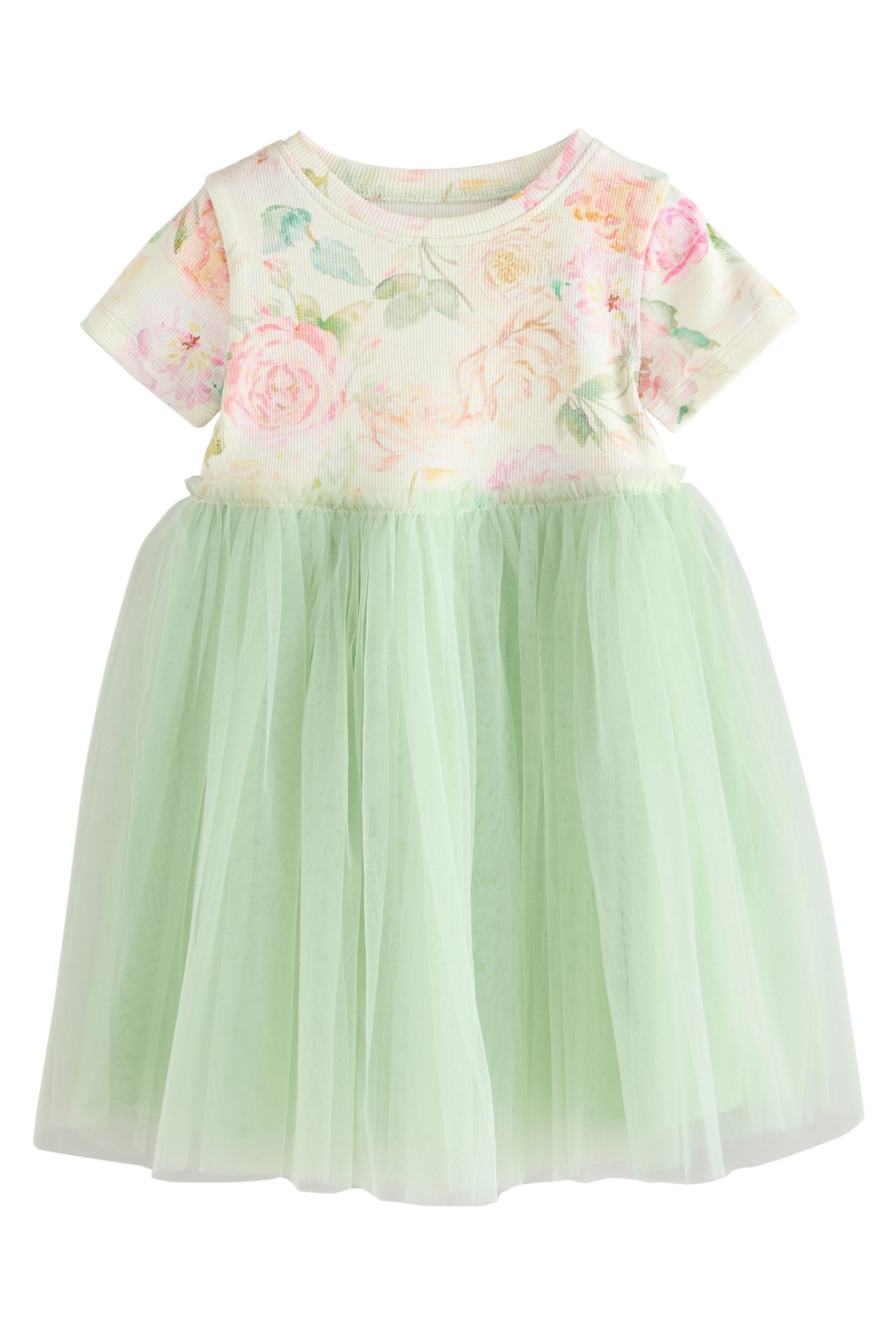 Next Partykleid Geripptes Partykleid mit Mesh günstig online kaufen