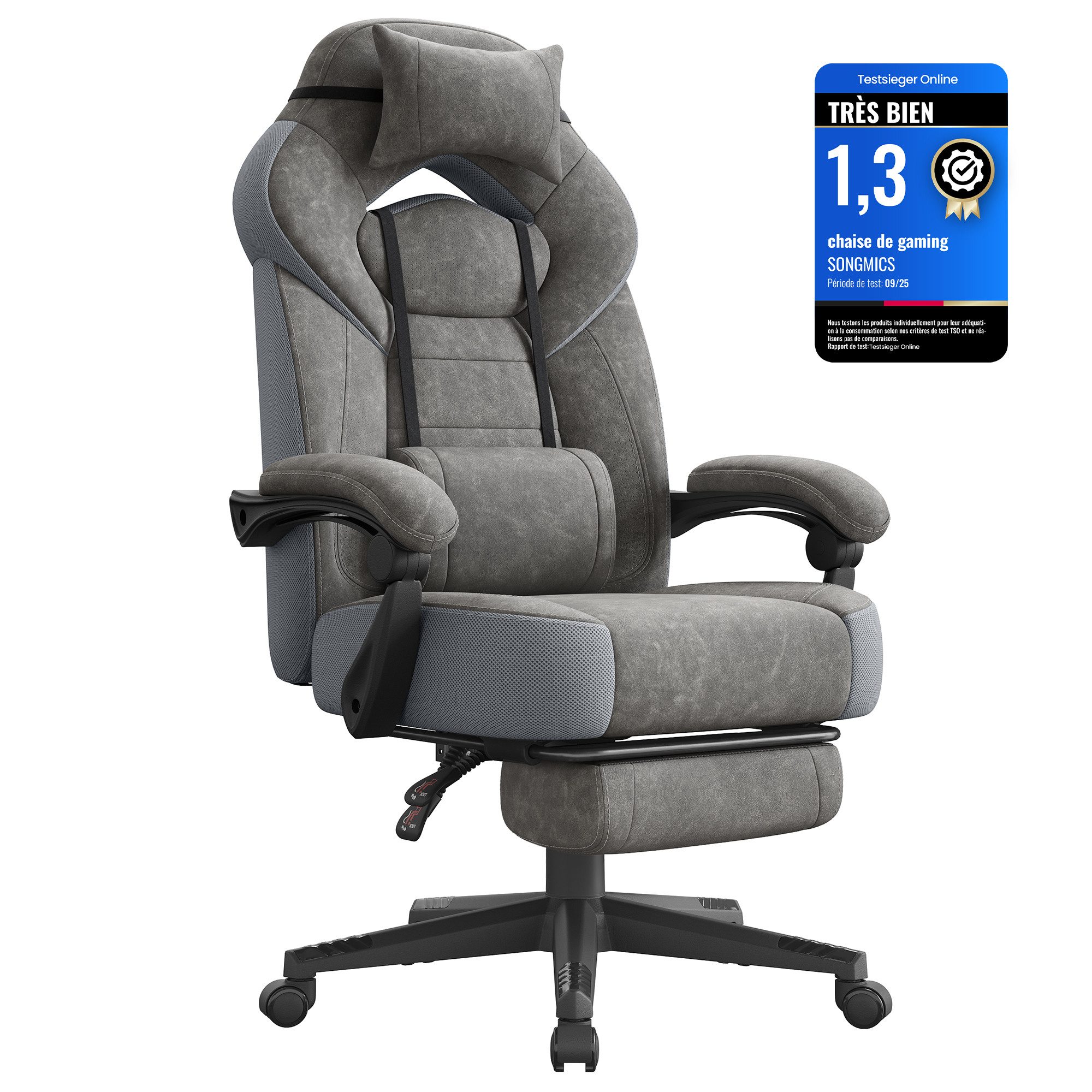 SONGMICS Bürostuhl, Gaming-Stuhl, Computerstuhl, ergonomisches Design, mit Fußstütze