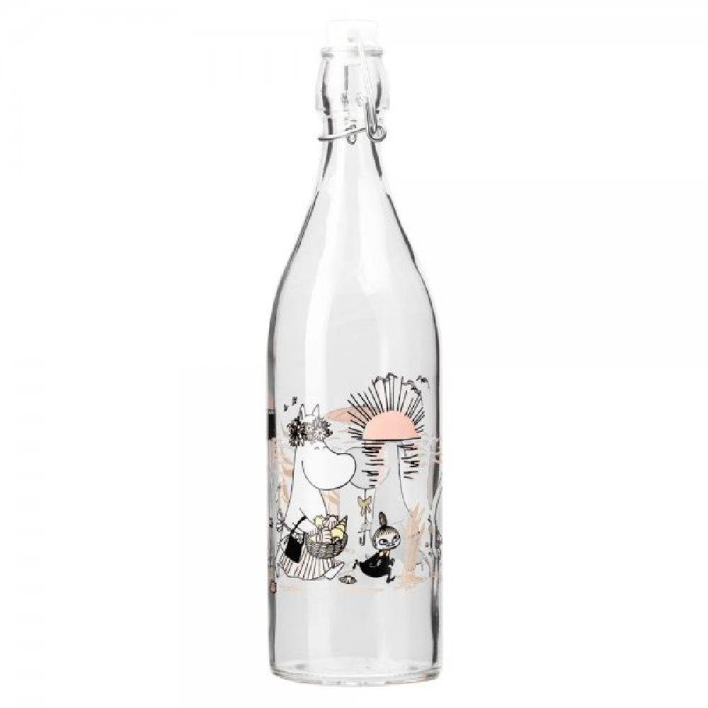 Muurla Kindergeschirr-Set Glasflasche Mumins Moomin Beach (1,0 L)
