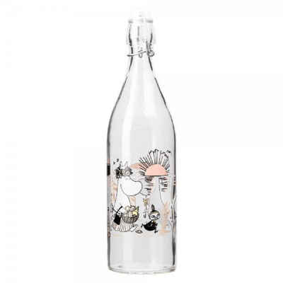 Muurla Kindergeschirr-Set Glasflasche Mumins Moomin Beach (1,0 L)