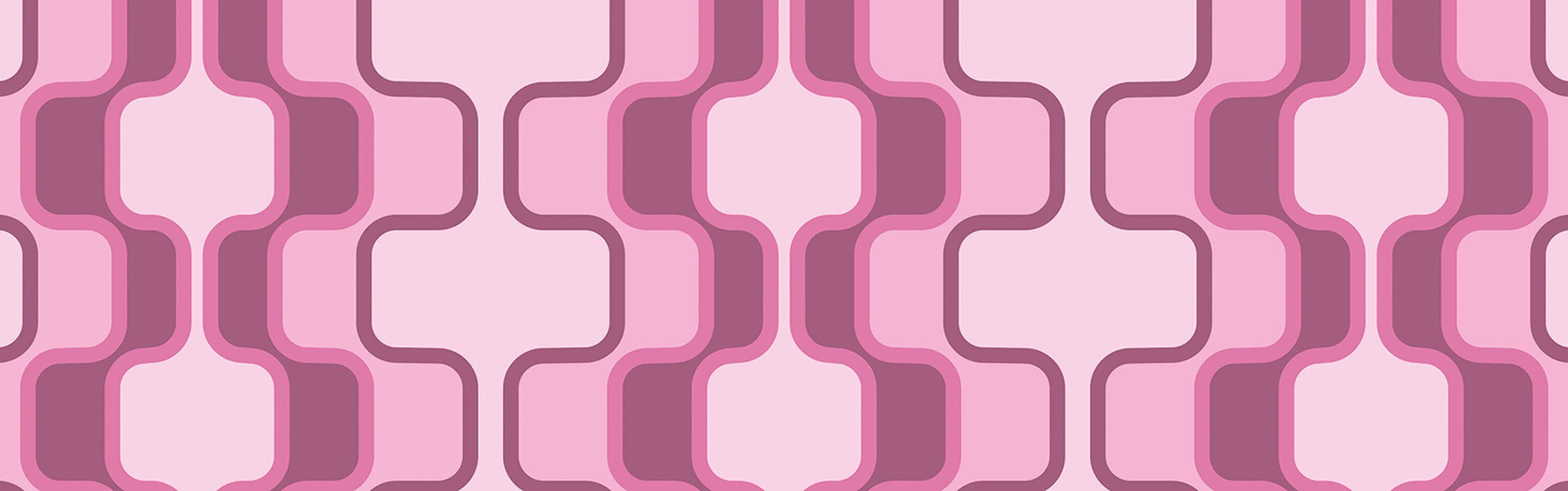 Muster, Größen Pink in versch. Retromuster Küchenrückwand (1-tlg), wandmotiv24 Hartschaum Nischenrückwand Premium