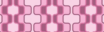 wandmotiv24 Küchenrückwand Retromuster Pink Muster, (1-tlg), Premium Hartschaum Nischenrückwand in versch. Größen