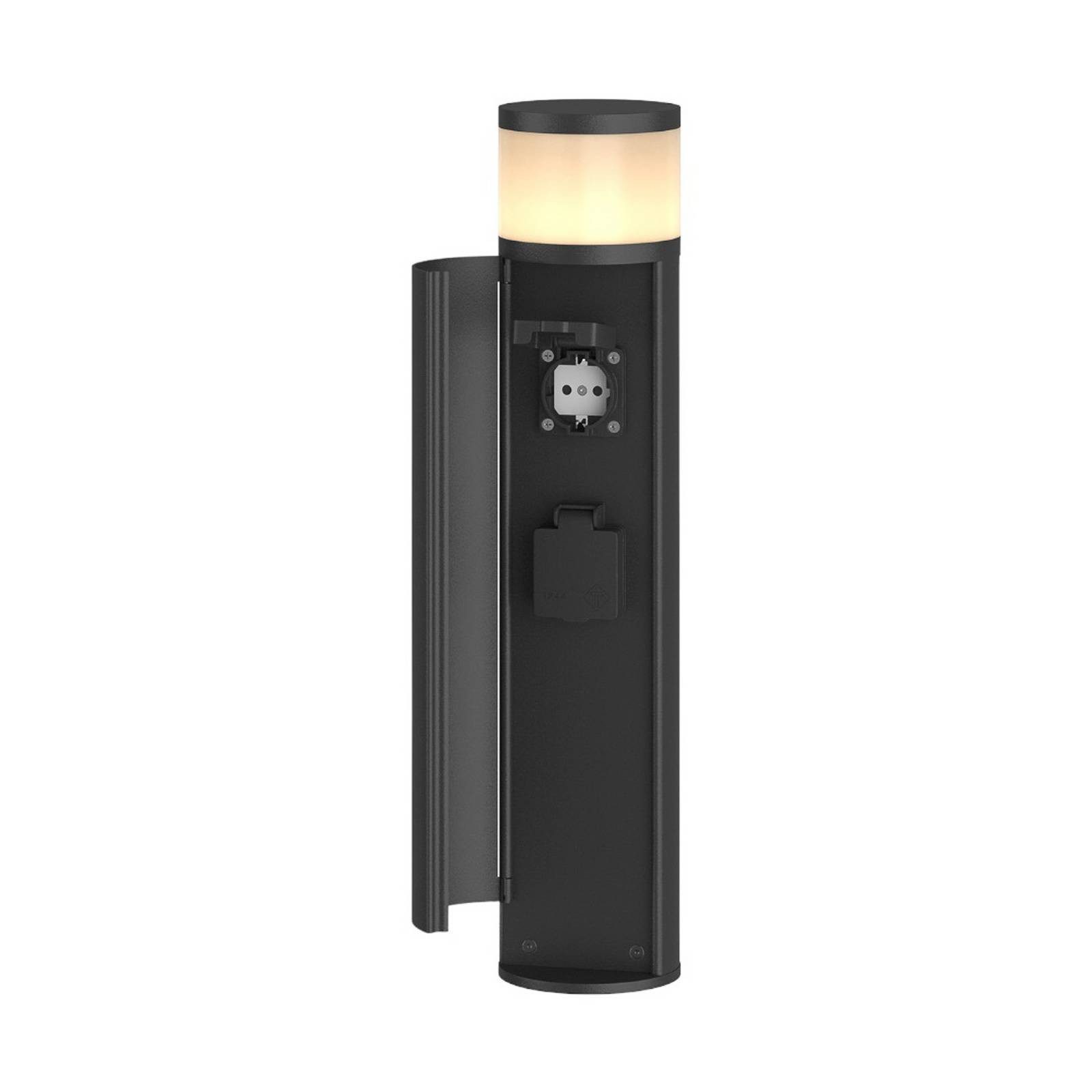 Lucande Außen-Stehlampe Corban, Metall, Schwarz IP44, 1 x 5 W LED