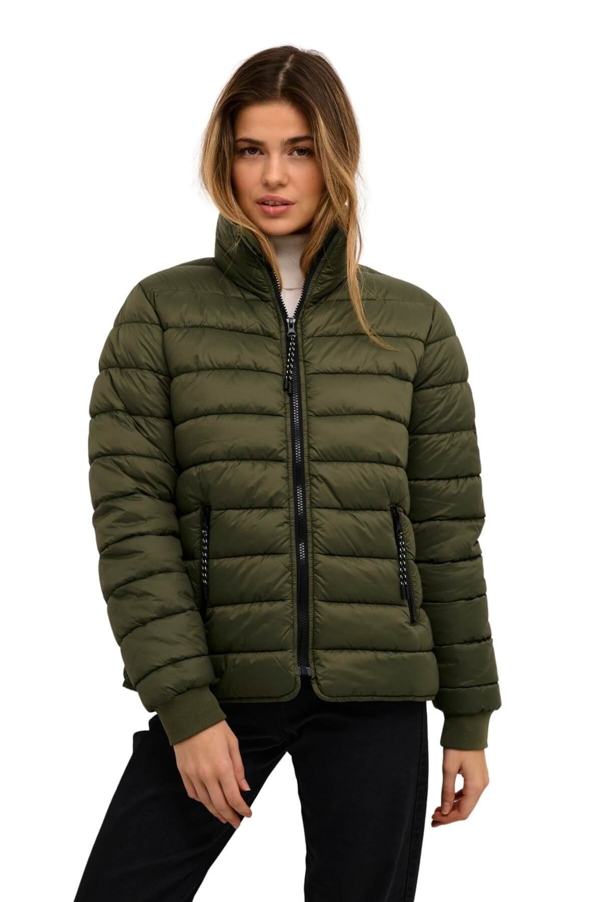 KAFFE Winterjacke KAlira JACKET Grün Damen Winterjacke