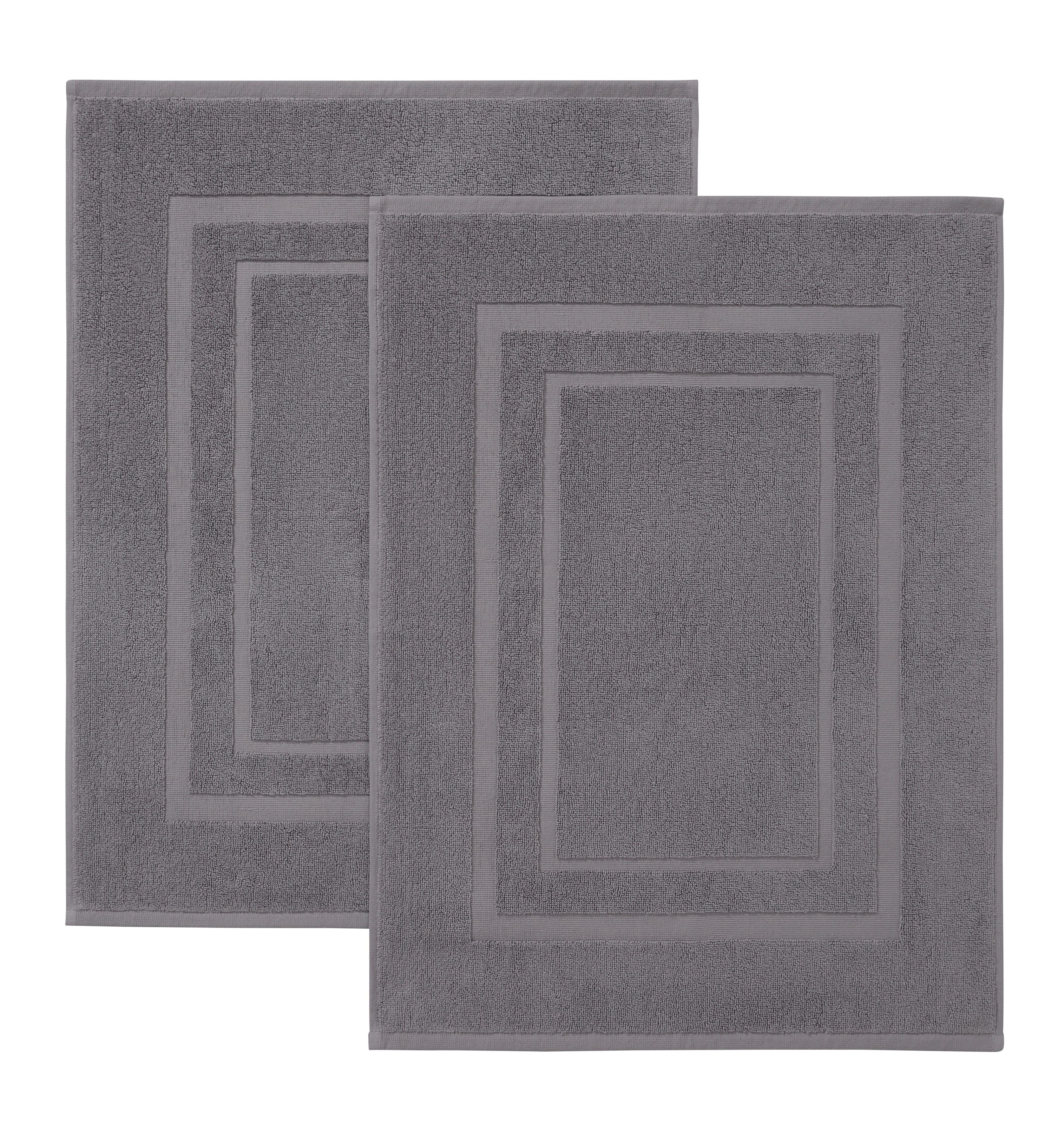 Bruno Banani Badematte Robby, 2 tlg. Hotelmatten-Set, 50x70cm, Duschvorleger, Höhe 5 mm, beidseitig nutzbar, fußbodenheizungsgeeignet, Baumwolle, rechteckig, Badvorleger, Badezimmer Teppich, einfarbig, 850 g/m², 100% Baumwolle