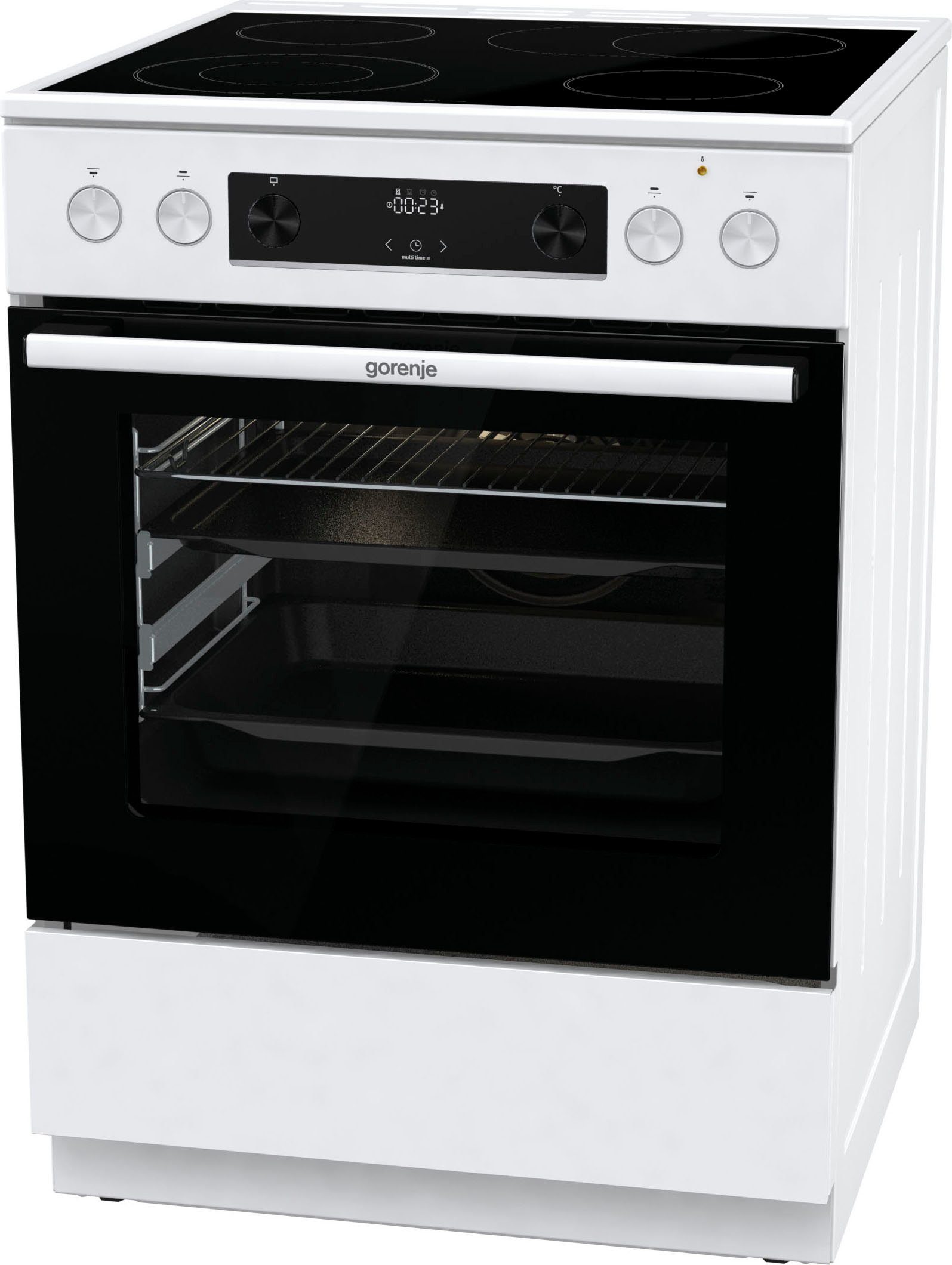 GORENJE Elektro-Standherd GECS6C70, mit 2-fach-Teleskopauszug, Aqua Clean, Knusprig genießen – ganz ohne Extra-Kalorien - dank AirFry-Funktion