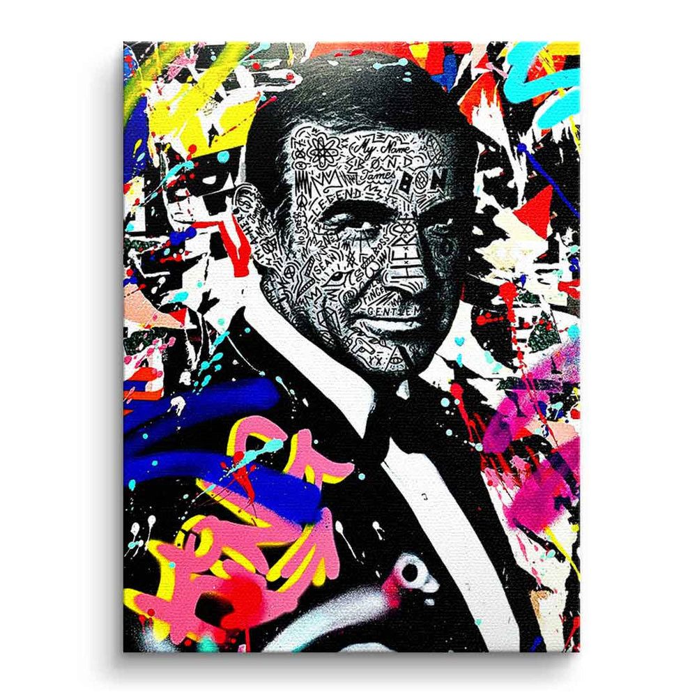 DOTCOMCANVAS® Leinwandbild MY NAME IS BOND XL, Leinwandbild James Bond Pop Art Portrait Wandbild hochkant