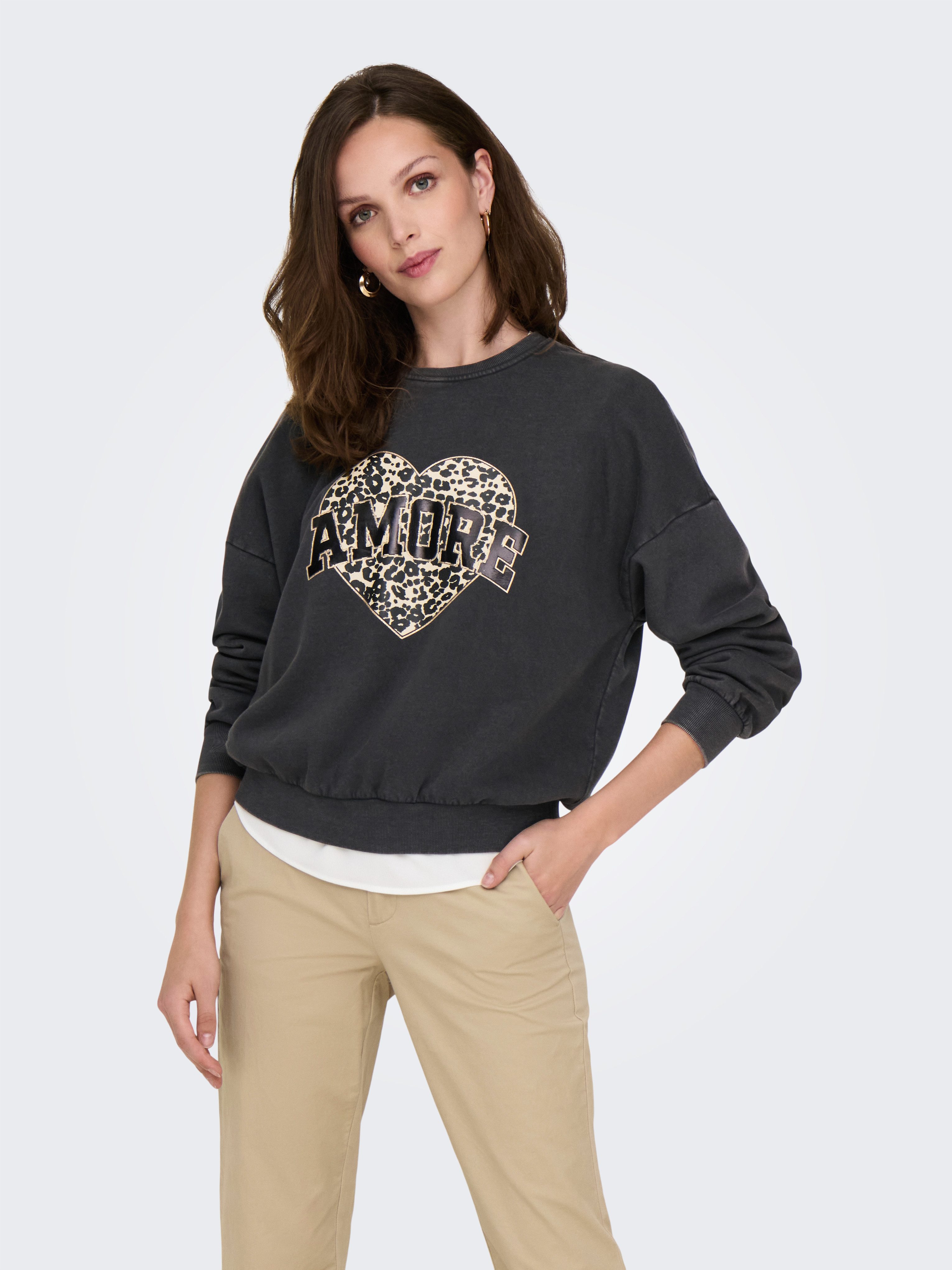 ONLY Sweatshirt ONLLAUREN L/S LEO O-NECK CC SWT
