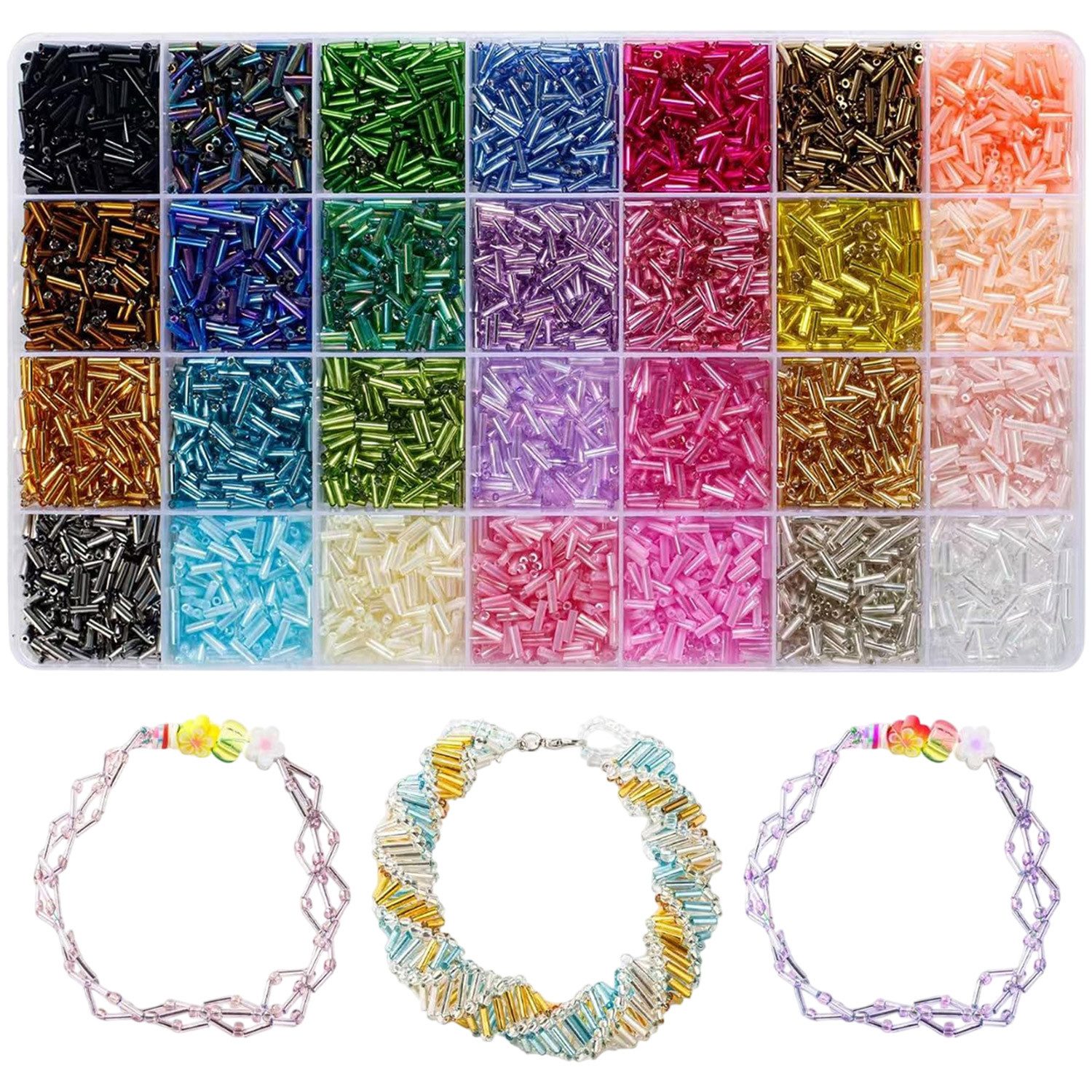 Refttenw Kreativset DIY-Perlenaccessoires-Set, DIY-Armband,28 Farben