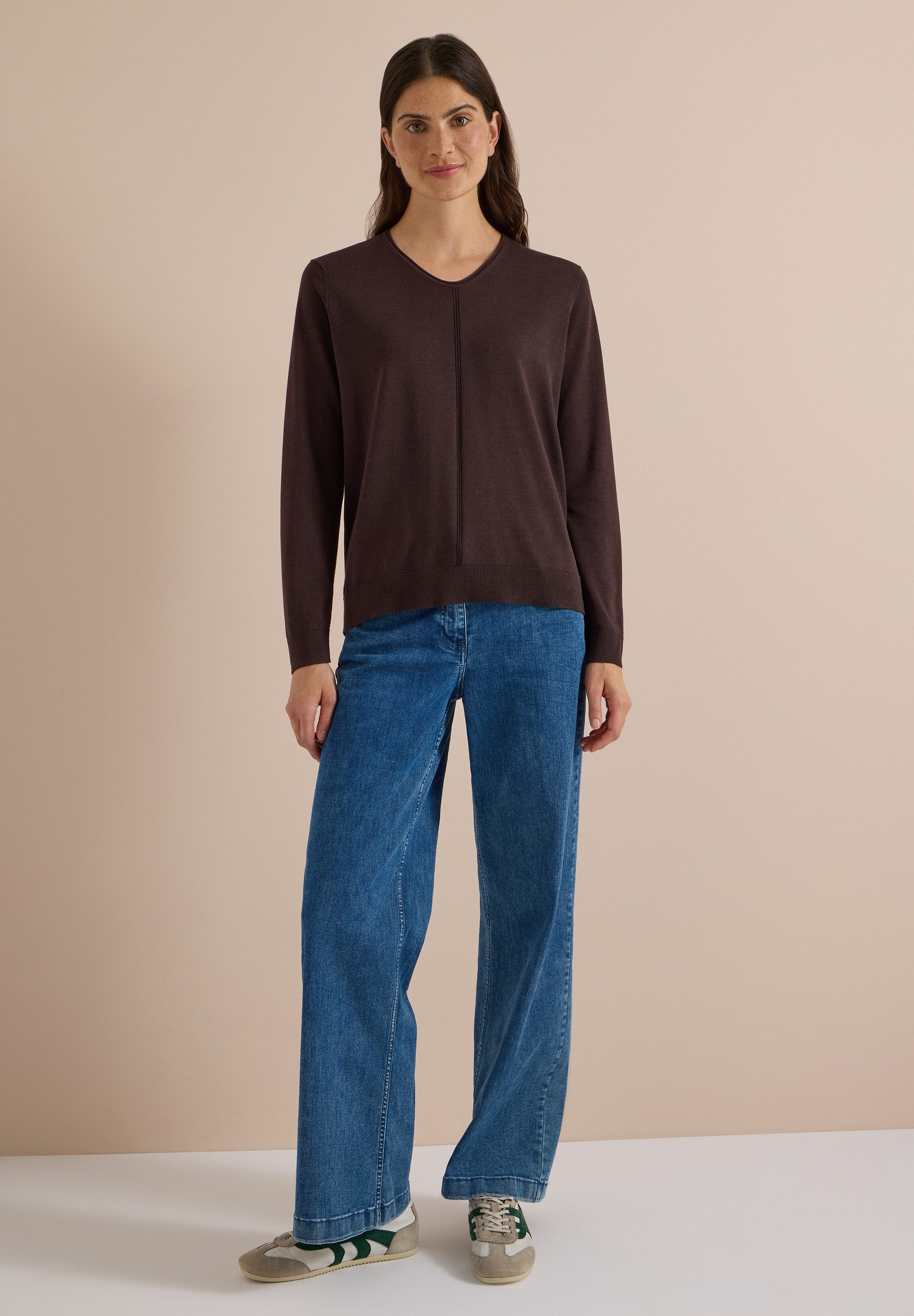 CECIL V-Ausschnitt-Pullover im soften Baumwoll-Mix