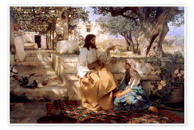Posterlounge Poster Henryk Siemiradzki, Christus bei Maria und Martha, Malerei