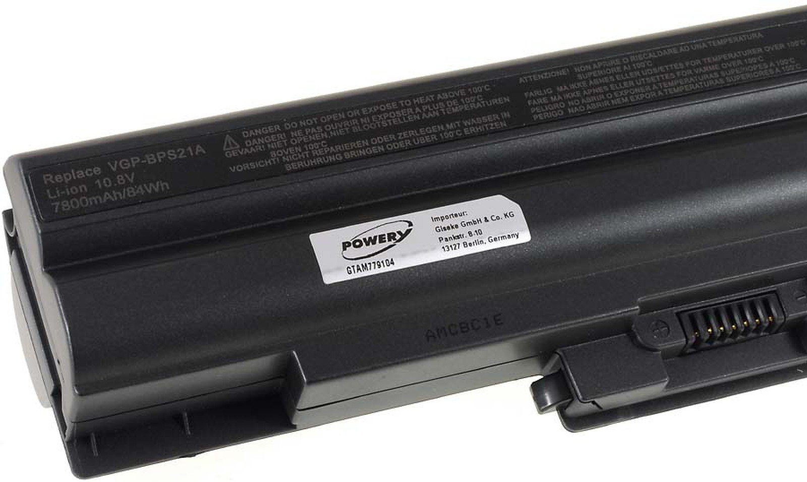 Powery Akku für V) Laptop-Akku VPC-F11Z1E 6900mAh Schwarz Sony mAh (10.8 VAIO 6600