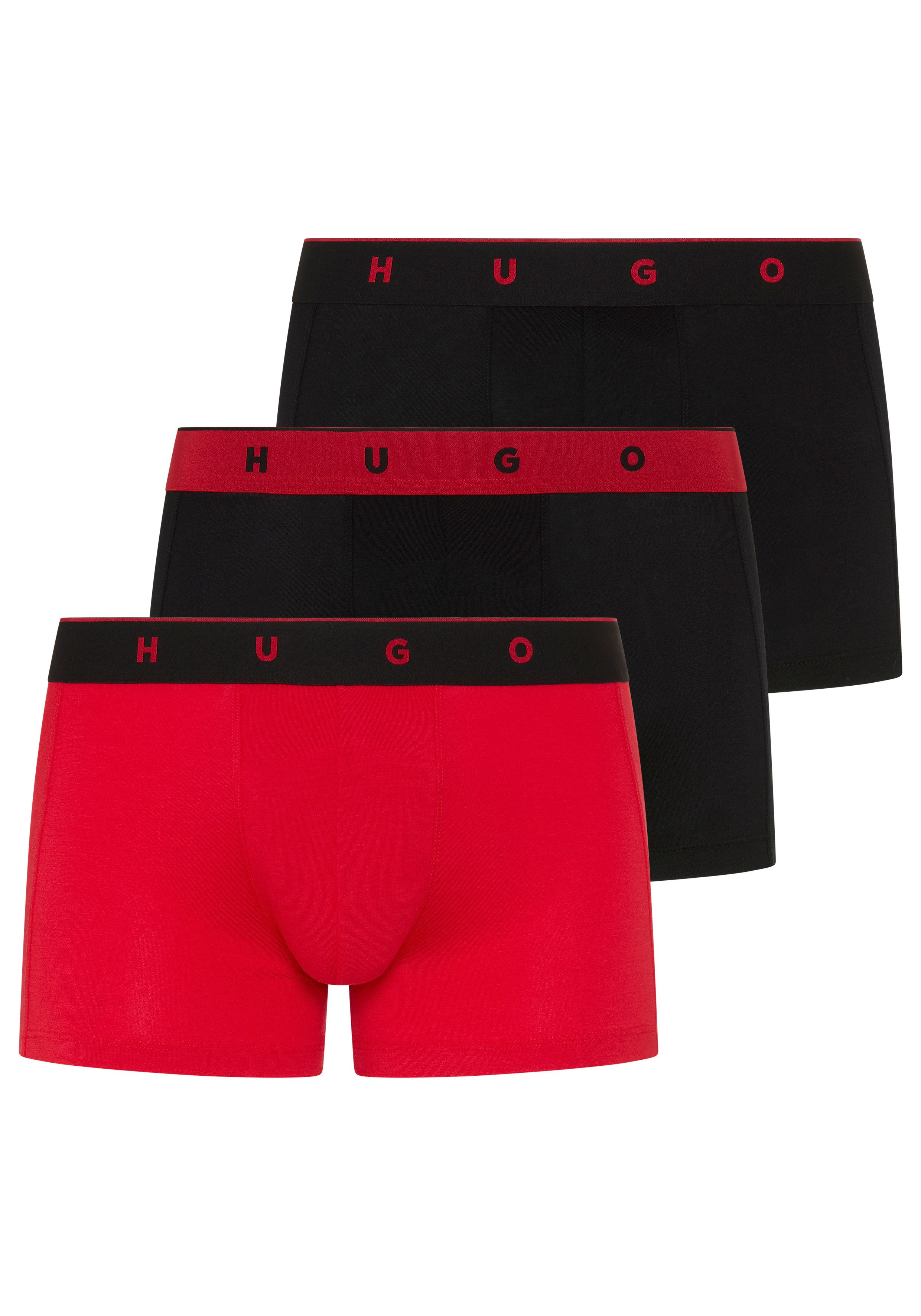 HUGO Trunk TRIPLET TITAN (3-St) aus Jacquard mit außenliegendem Bund