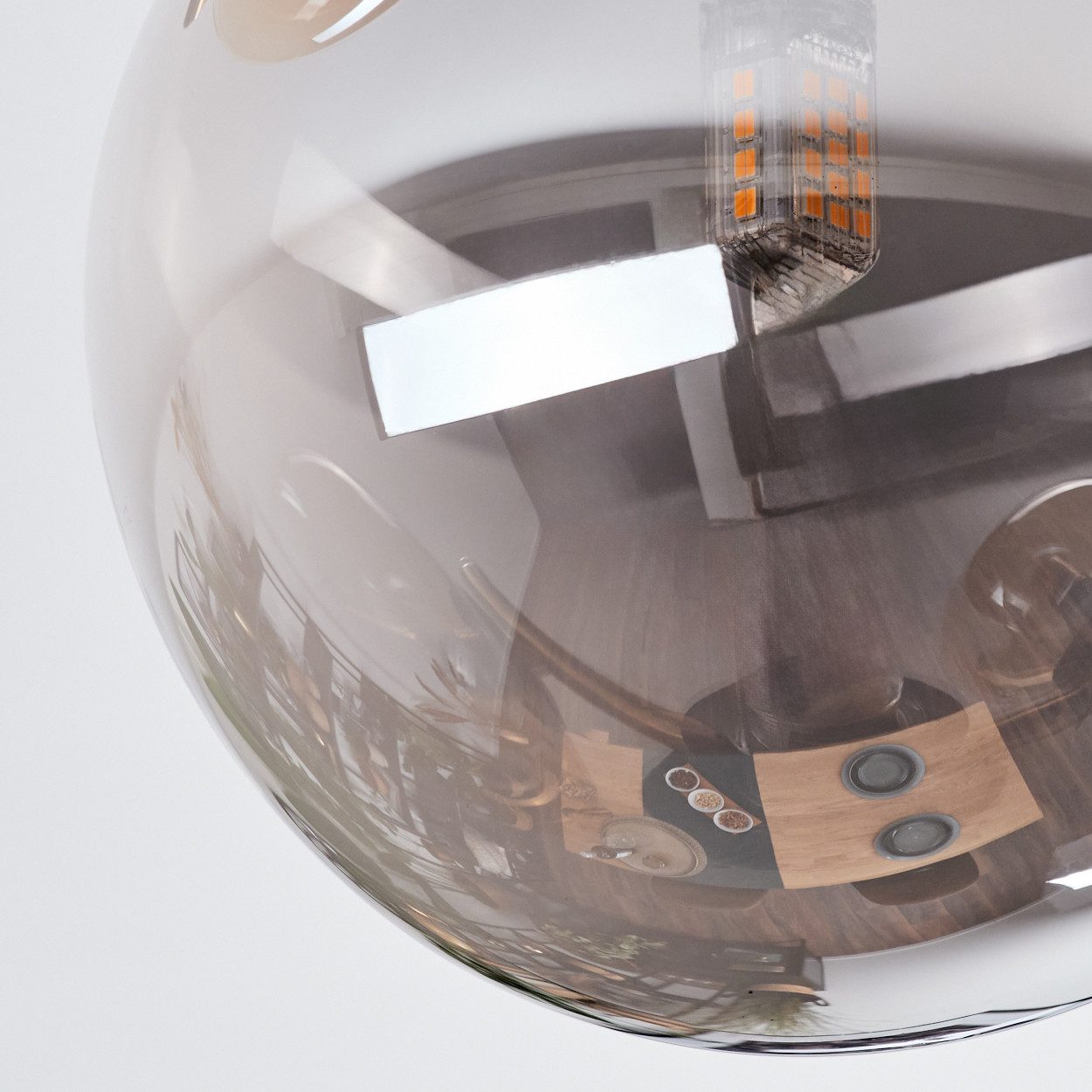 hofstein Deckenleuchte Deckenlampe aus Metall/Glas in Schwarz/Gold-/Bernstein-/Rauchfarben, Deckenleuchte im modernen Vintage-Design (Schirme Ø 10; 15 cm), 3 x G9