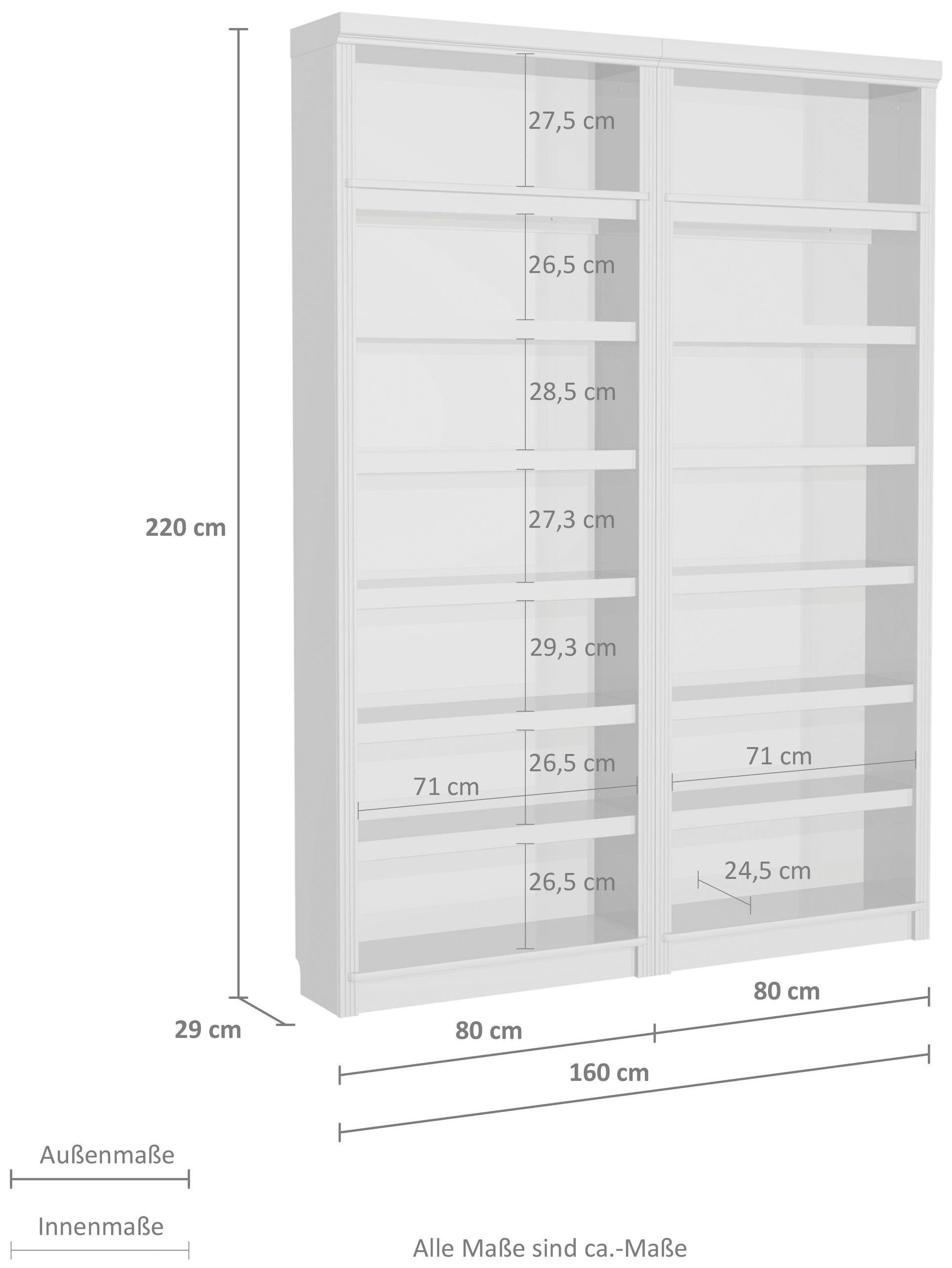 affaire eiche Stauraum | Soeren, Bibliothek 2-tlg., Home viel Mit eiche