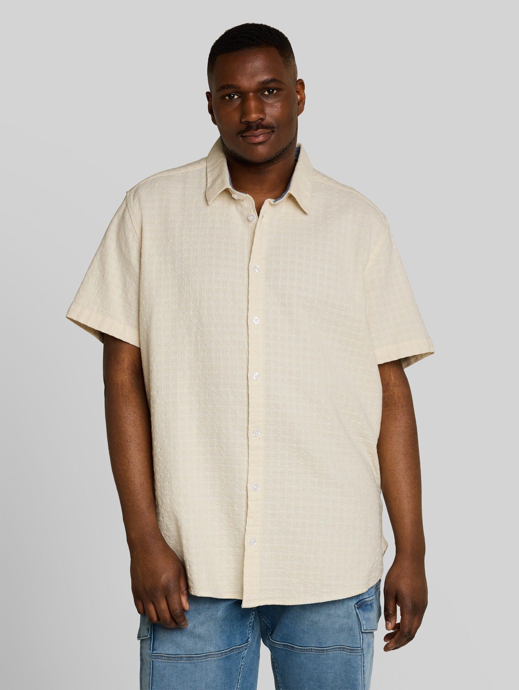 TOM TAILOR PLUS Kurzarmhemd Blusen & Shirts Plus Size - Kurzarmhemd aus Baumwolle