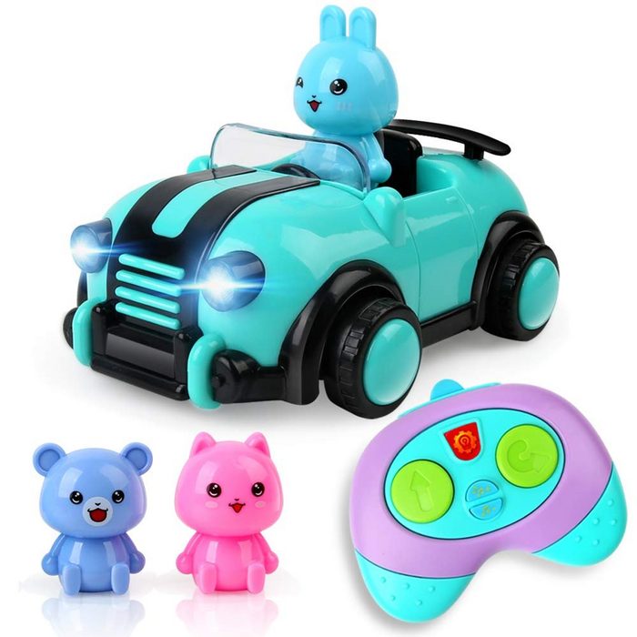 BeebeeRun RC-Auto (Spielzeug 2 Jahre Kinder) ferngesteuertes Auto Spielzeug für Baby Kleinkind Mädchen Jungen Lichtern und Musik