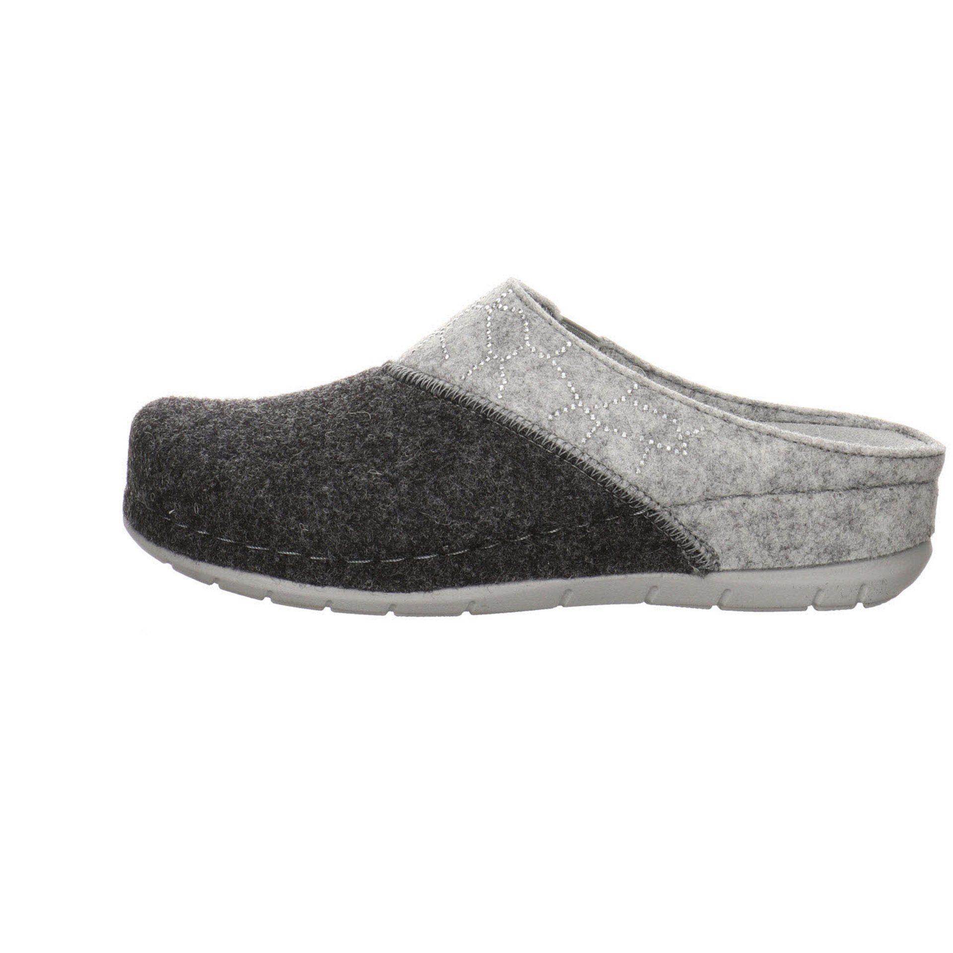 Rohde Hausschuh anthrazit Slipper Hausschuh Textil Damen Hausschuhe