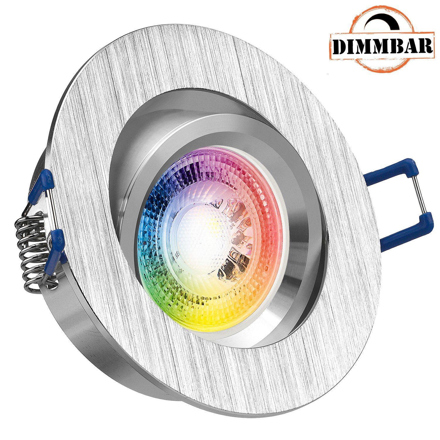 RGB von mit Set LED LED gebürstet Einbaustrahler LED GU10 Einbaustrahler in LEDANDO aluminium 3W
