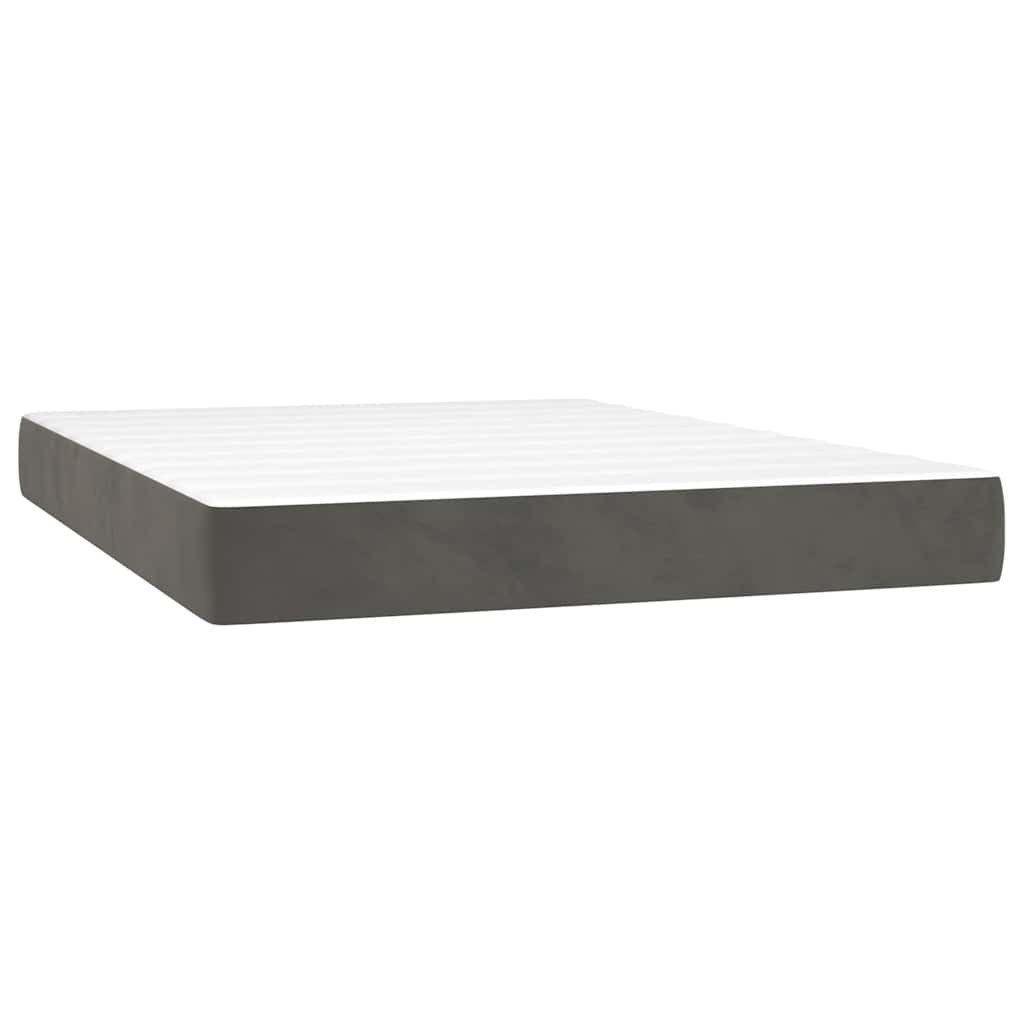 Boxspringmatratze Taschenfederkernmatratze Mittel Dunkelgrau 140x210x20 cm Samt, vidaXL, 20 cm hoch