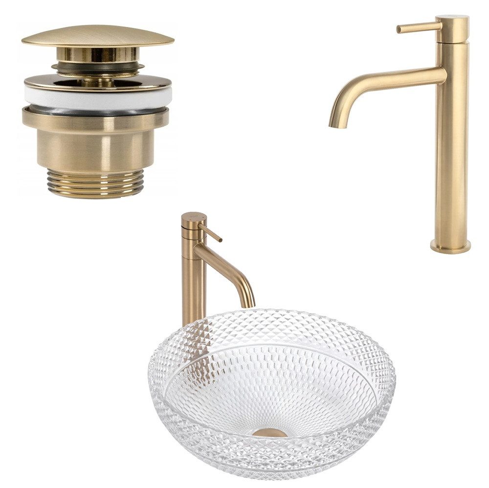 wohnwerk.idee Aufsatzwaschbecken Design Luxus Glaswaschbecken Waschtisch günstig online kaufen