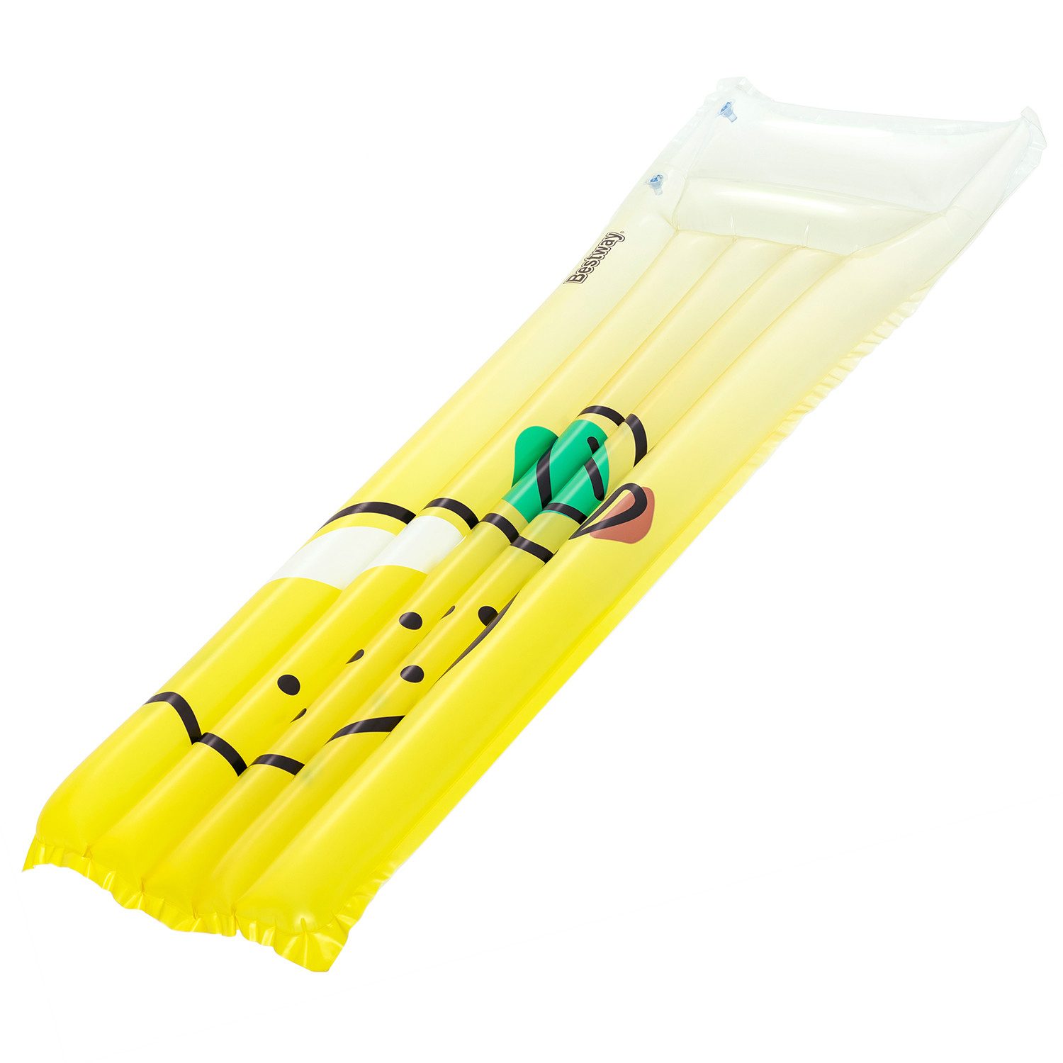Bestway Badeinsel Zitrone, (Packung, 1-St., 170 x 54 x 15 cm), Inkl. integriertes Kopfkissen