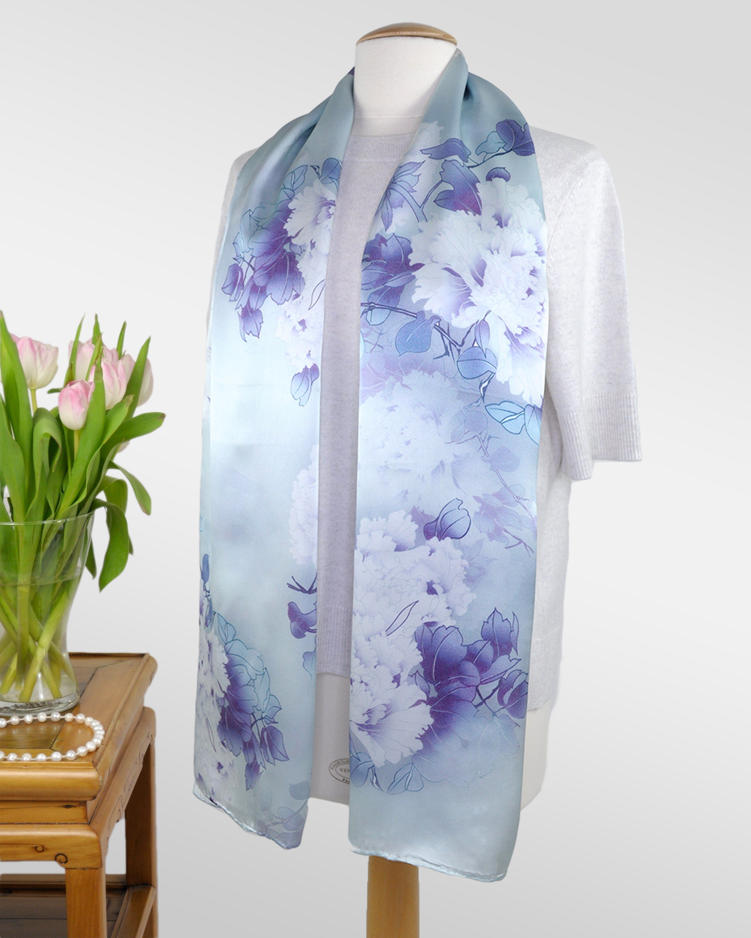 MayTree Seidenschal Pfingstrose, 55 x 175 cm, leichter Damen-Schal, alljähr günstig online kaufen