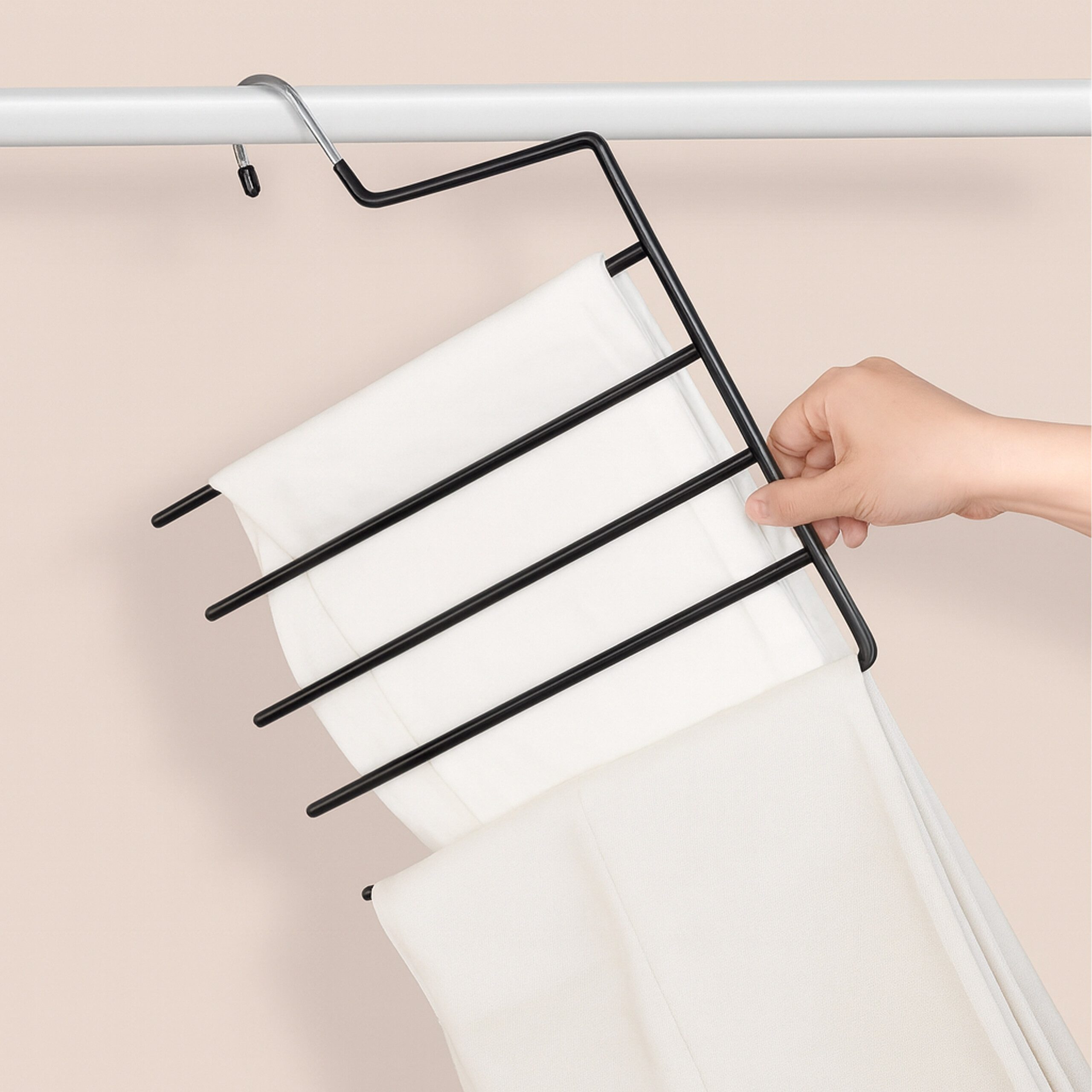 relaxdays Mehrfach-Kleiderbügel Mehrfachbügel Hosen im Set, weiß