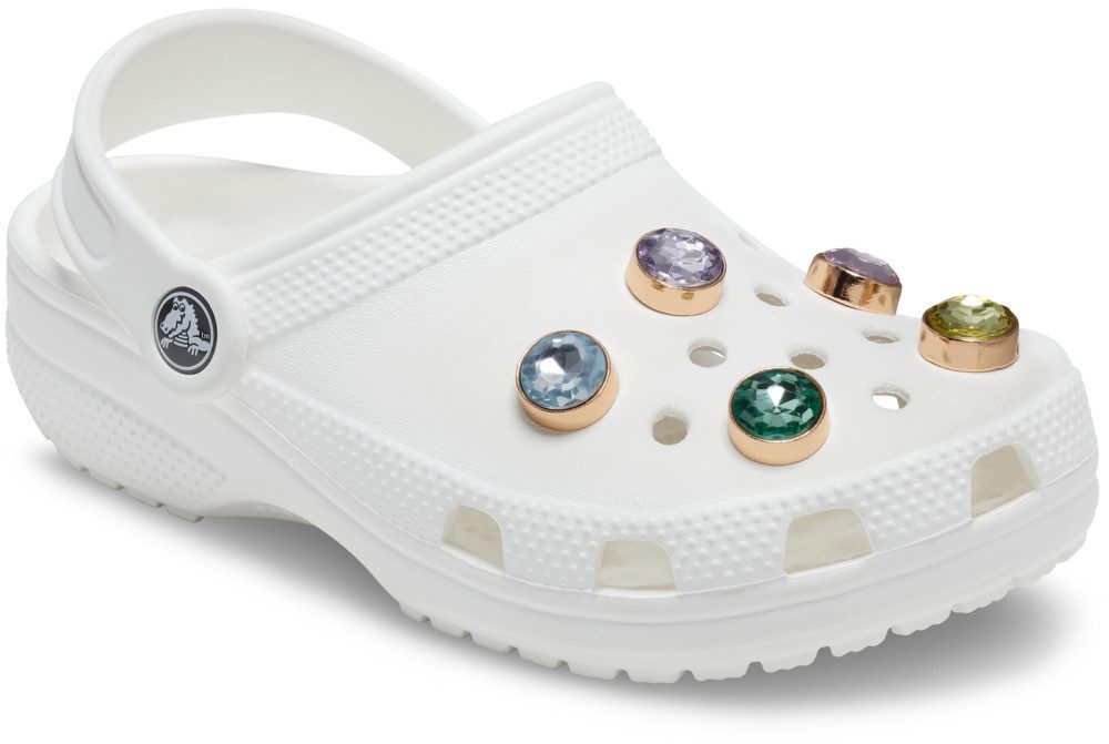Crocs Schuhanstecker Jibbitz™ Gold and Gem (Set, 5-tlg., Kein Spielzeug. Nicht für Kinder unter 3 Jahren geeignet), Elegante Schuhanstecker mit bunten Schmucksteinen