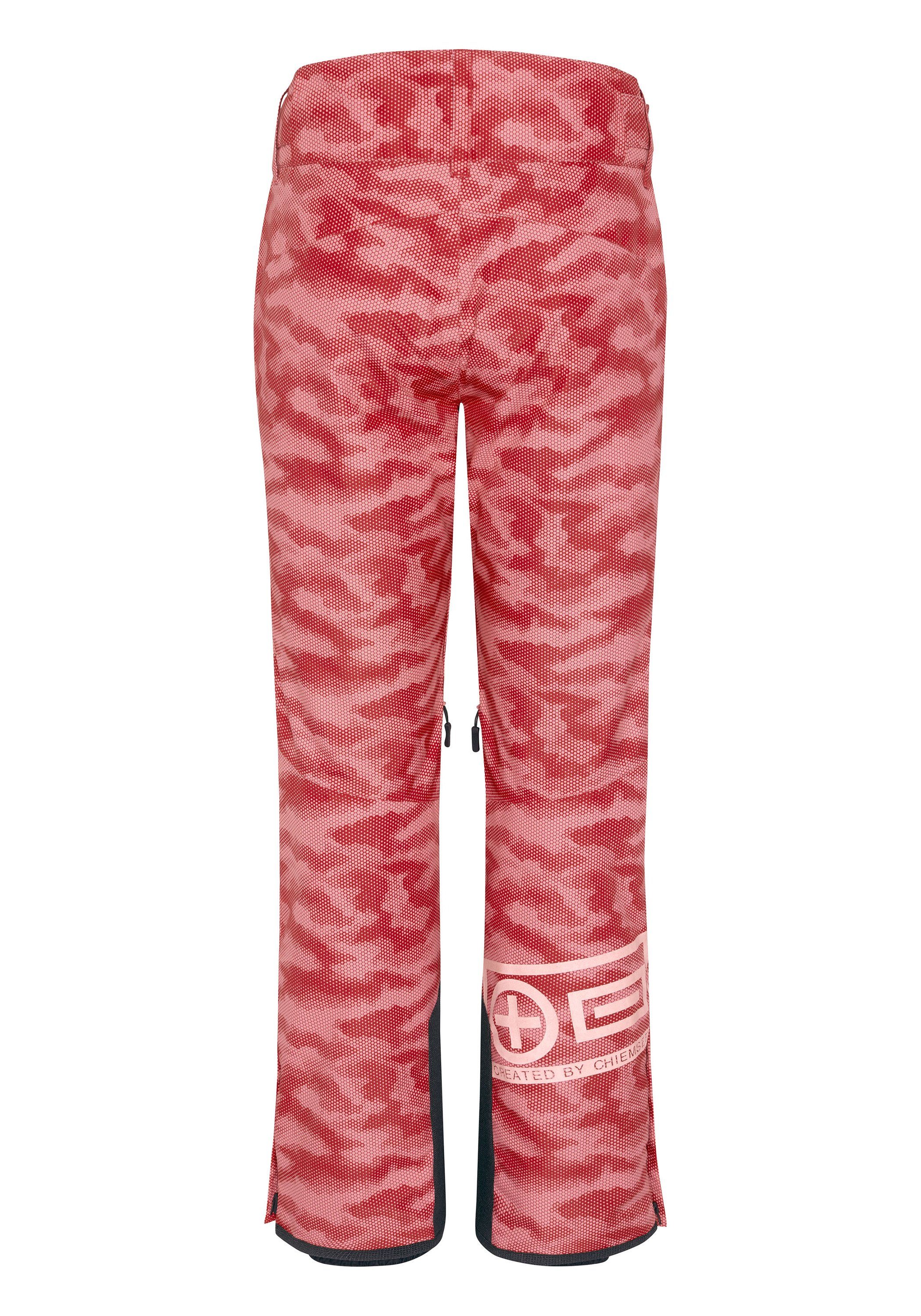 Sporthose 1 Allover-Muster Chiemsee mit hell Slim-Fit Skihose rosa/rosa