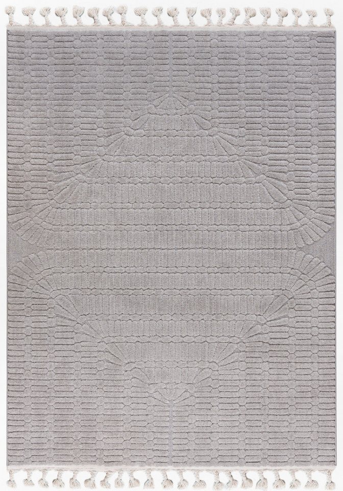 Mazovia Designteppich Geometrische Bögen Wohnzimmer, Schlafzimmer, Esszimmer, Büro, 80 x 150 cm, Fußbodenheizung
