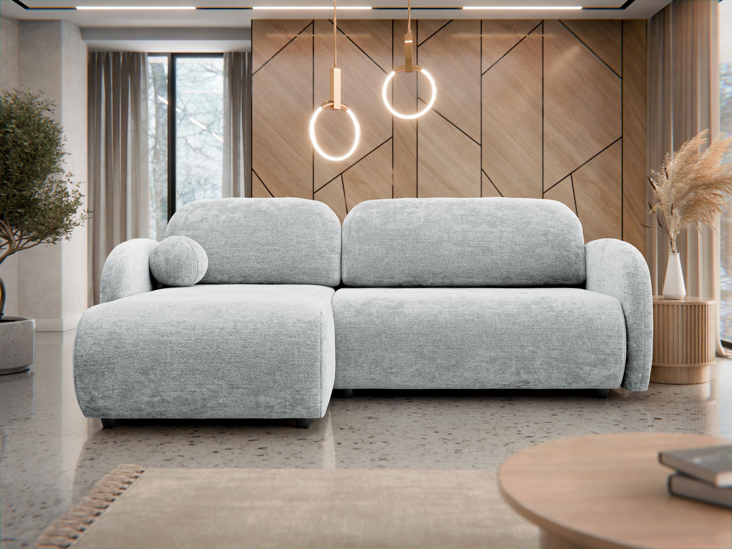 MIRJAN24 Ecksofa Dream L, mit Bettkasten und Schlaffunktion, L-Form, Wellenfeder, 233x160x88 cm