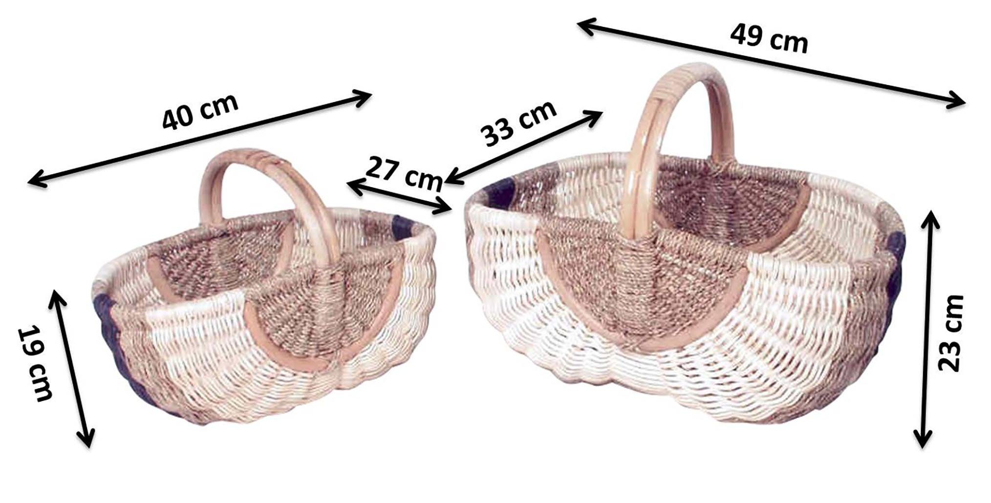 Kobolo Einkaufskorb Rattankorb natur mit blauem günstig online kaufen