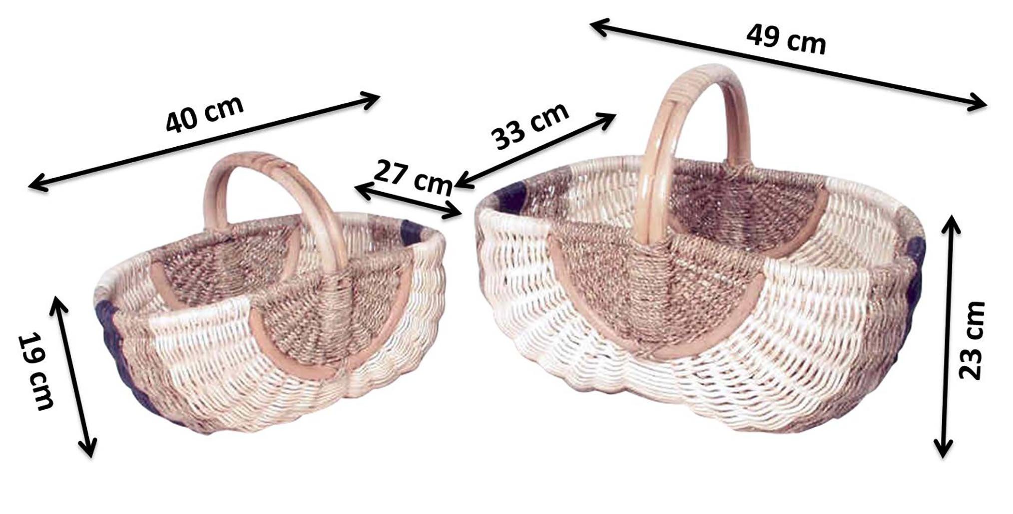 l Set, blauem Kobolo natur Rattankorb Seegras 2er 29 Einkaufskorb mit