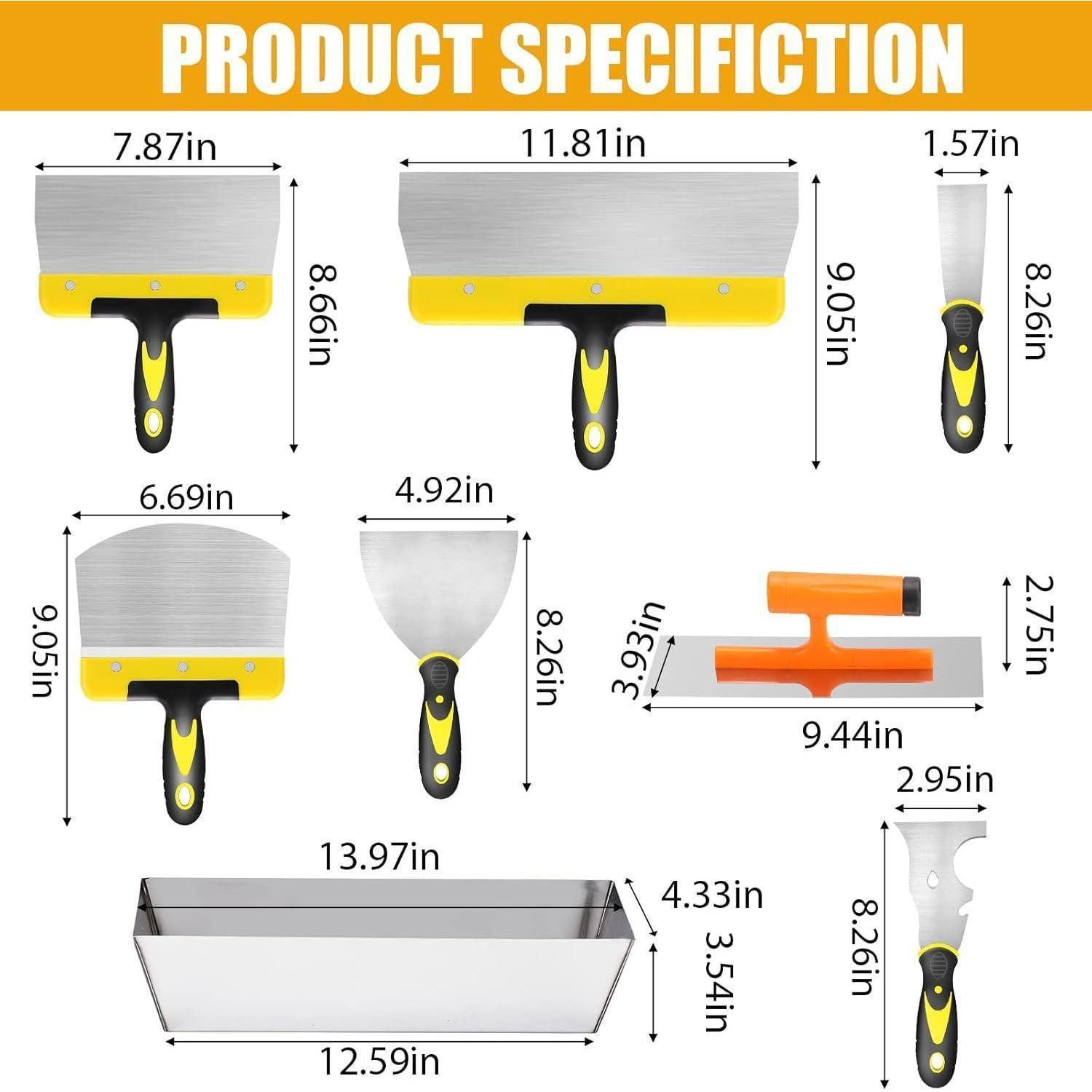 LuxusKollektion Malerspachtel Spachtel Tapetenspachtel Glättkelle Spachtelkasten Spachtel Set