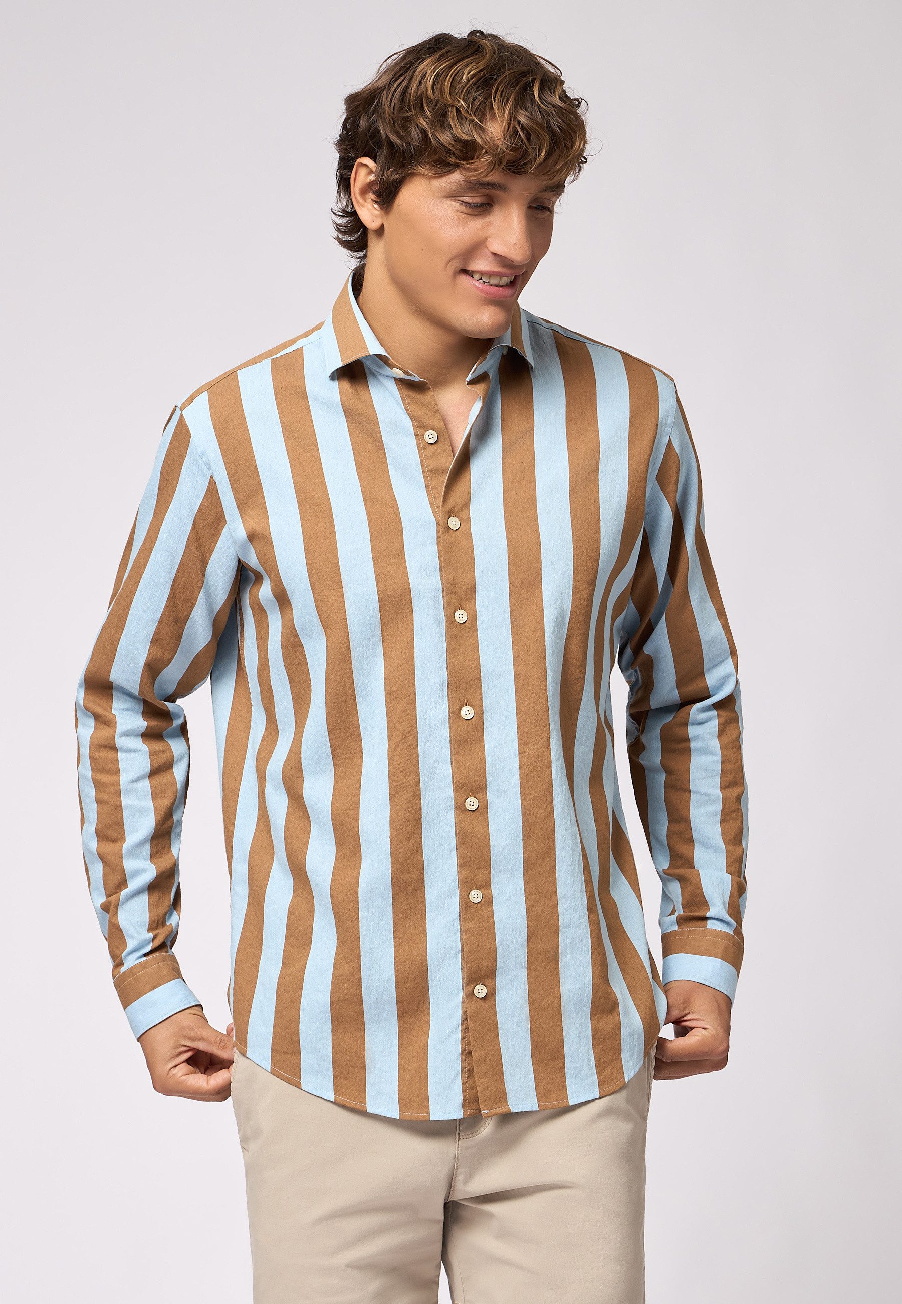 Roy Robson Langarmhemd Im Slim Fit