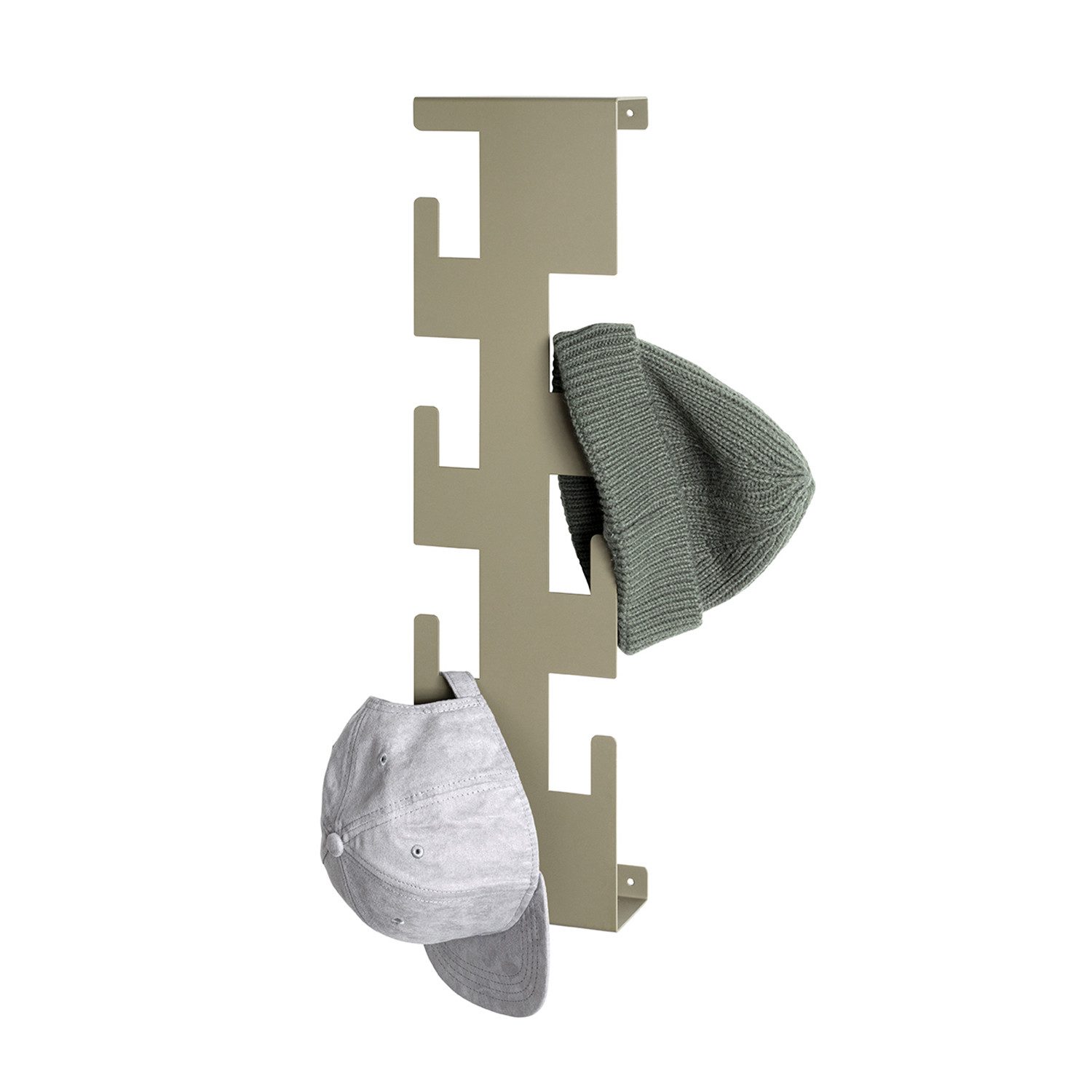 HAKU Garderobenständer Garderobe - grün aus Stahl - H. 60cm x B. 15cm - Wandgarderobe, (1xWandgarderobe, Wandhalterung - Wandhalter), Wandhakenleiste - Hakenleiste - Garderobenleiste - Wandhaken