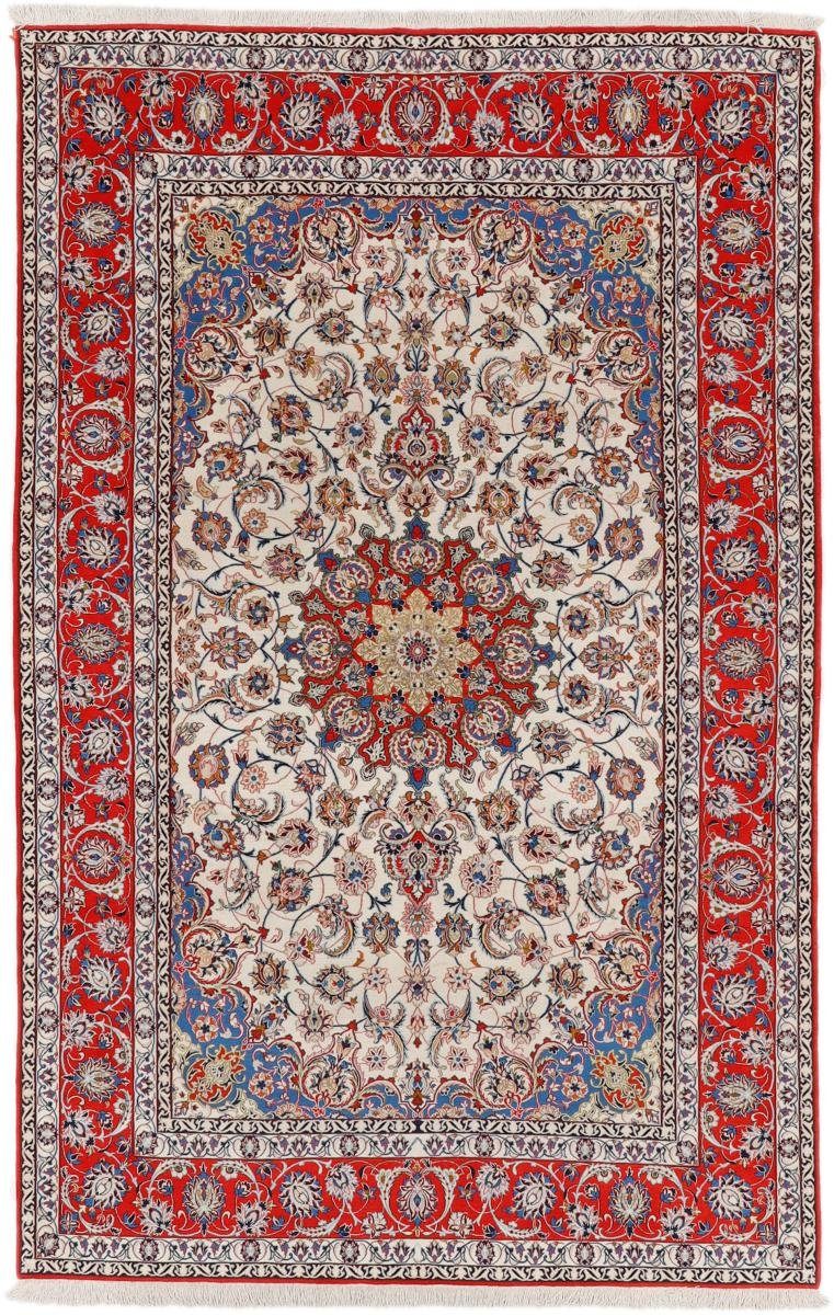 Orientteppich Isfahan Seidenkette 205x305 Handgeknüpfter Orientteppich, Nain Trading, rechteckig, Höhe: 6 mm