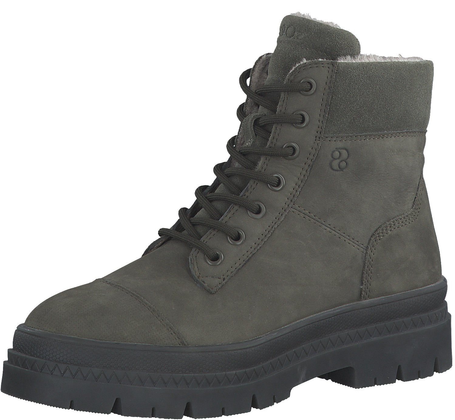 s.Oliver 5-26226-29-701 aus Leder - gefüttert - khakigrün Damen Winterstiefel