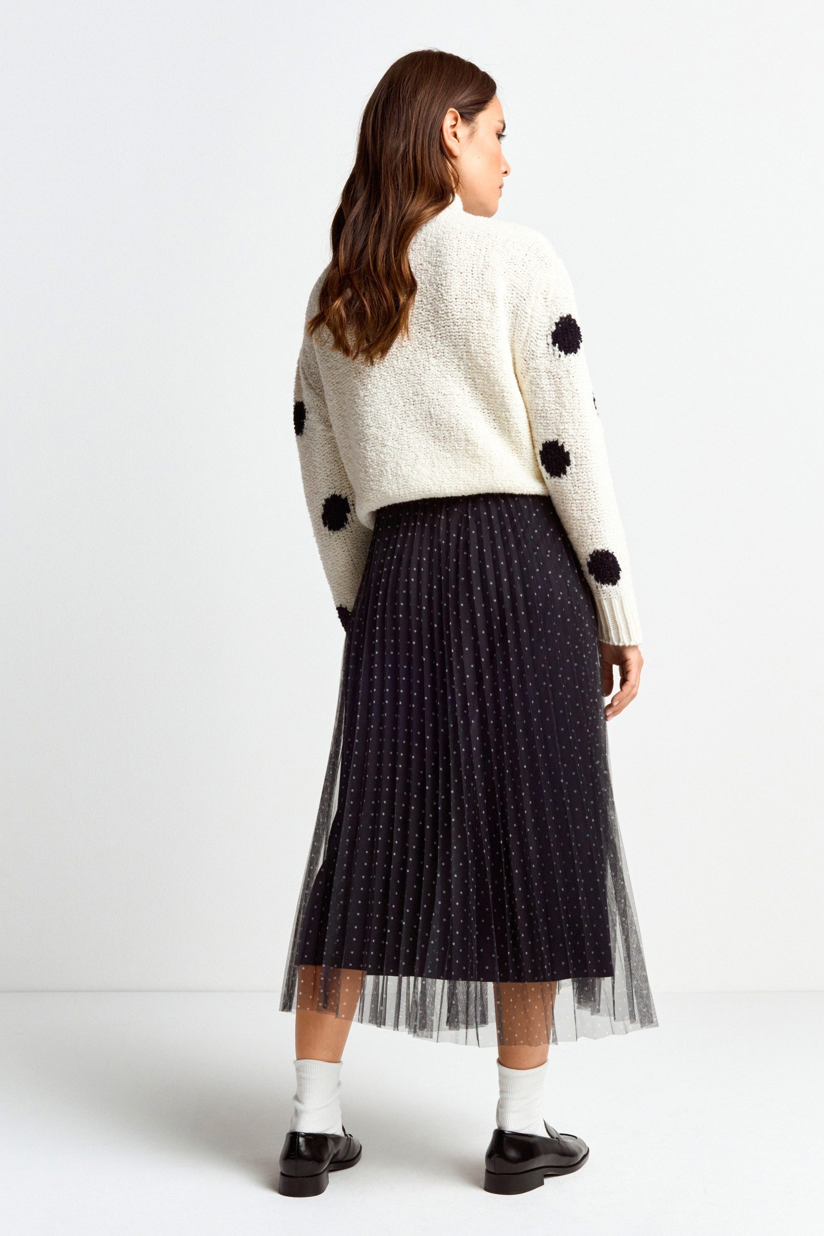 RICHROYAL Midirock Printed tulle skirt