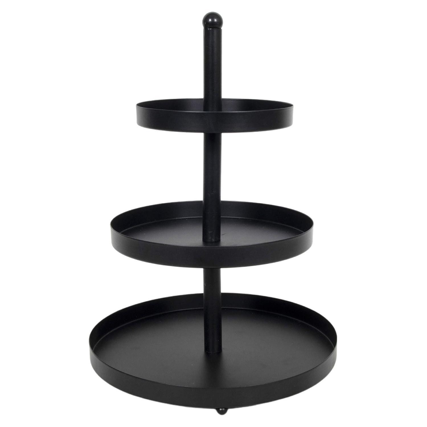 Etagere SISSI, Ø 25 x H 35 cm, Schwarz, mit 3 Etagen, Metall